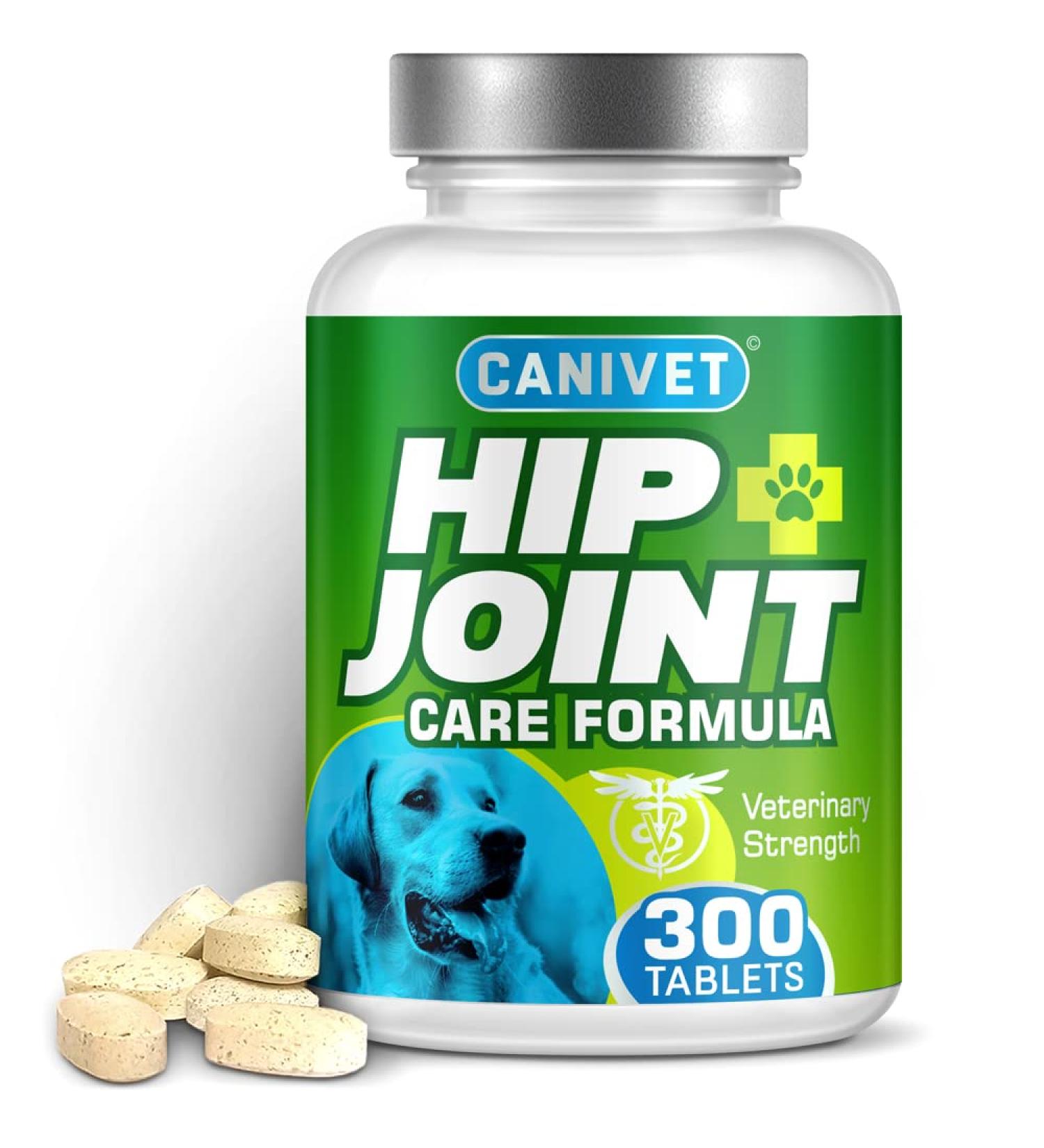CANIVET Dog Joint Care Supplements | 300 Tablets | Green Lipped Mussel, Glucosamine, Chondroitin & More | Supports Joint Health & Mobility | Aids Stiff Joints | 1 Pot (300 tablets) - Buy Online on SooperMarket.com