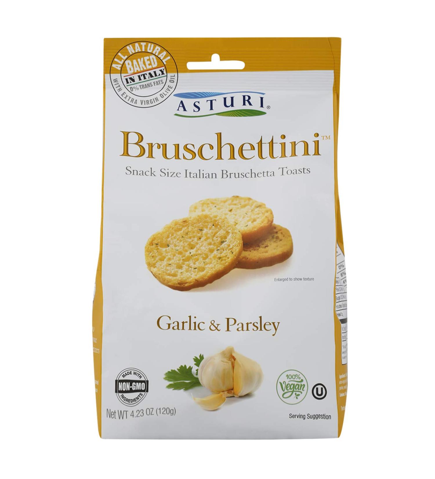 Asturi Bruschettini Garlic and Parsley Crackers - 4.23 Ounce - Buy Online on SooperMarket.com