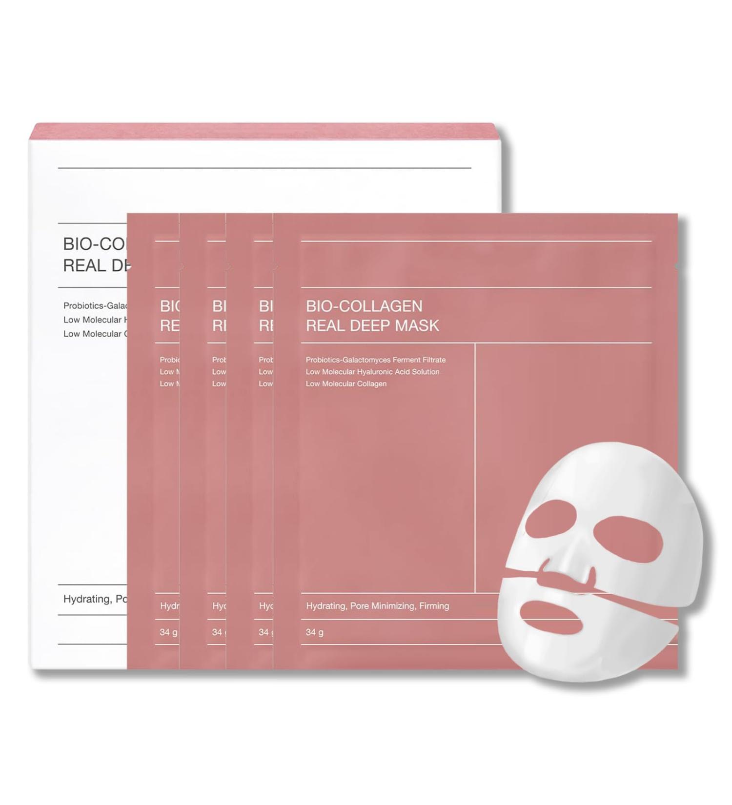 Collagen Face Mask Overnight Face Mask Set - Korean Skincare Collagen Mask Sheet Mask - Fights Wrinkles Glow & Rejuvenating Skin Face Masks Skincare Anti Aging Face Mask (4) - Buy Online on SooperMarket.com