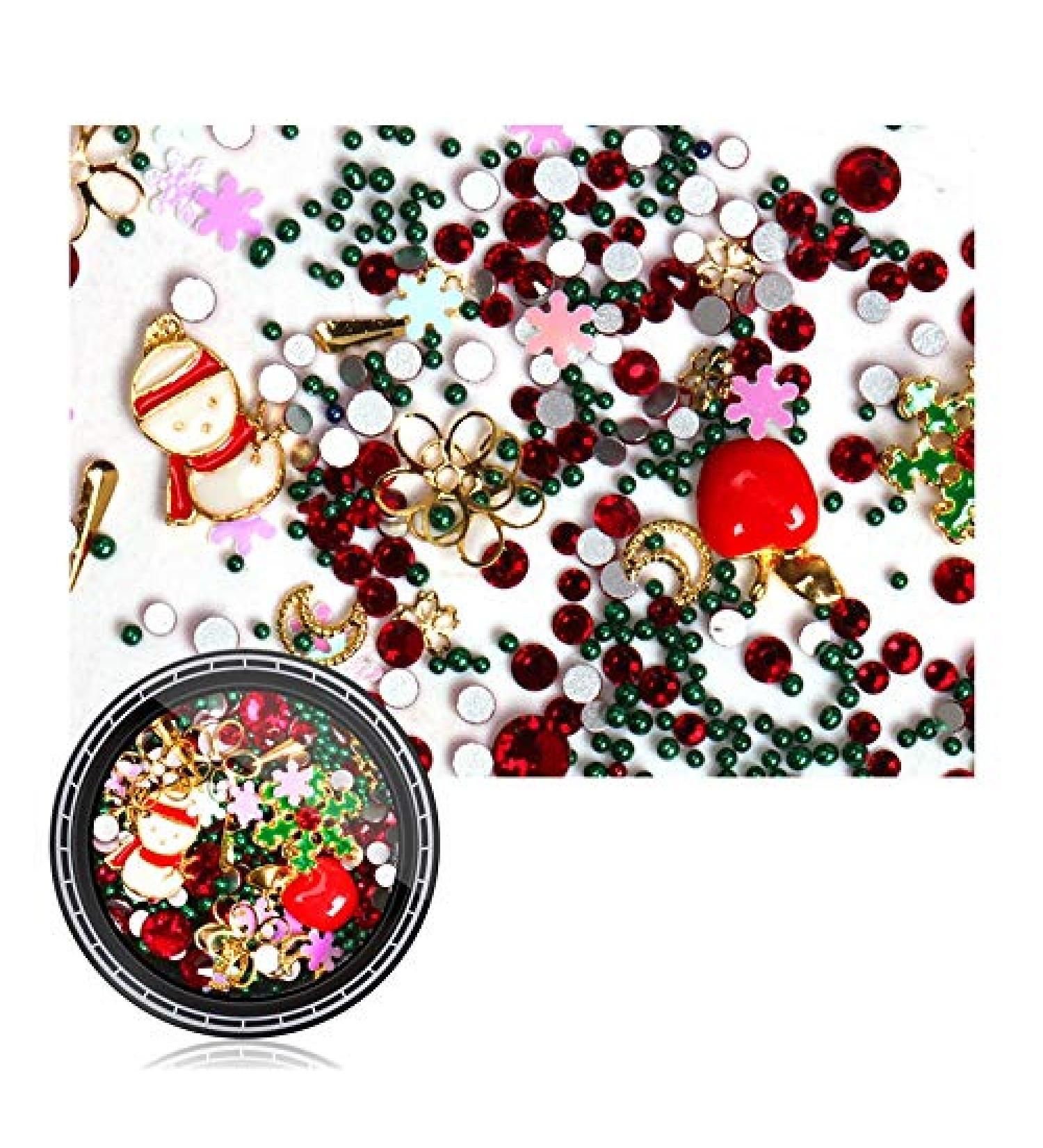 Brensty Nail Colorful Nail Christmas Rhinestone Series 3D Manicure Nail Art Decor DIY Studs Pearl Jewelry SD-04 - Buy Online on SooperMarket.com