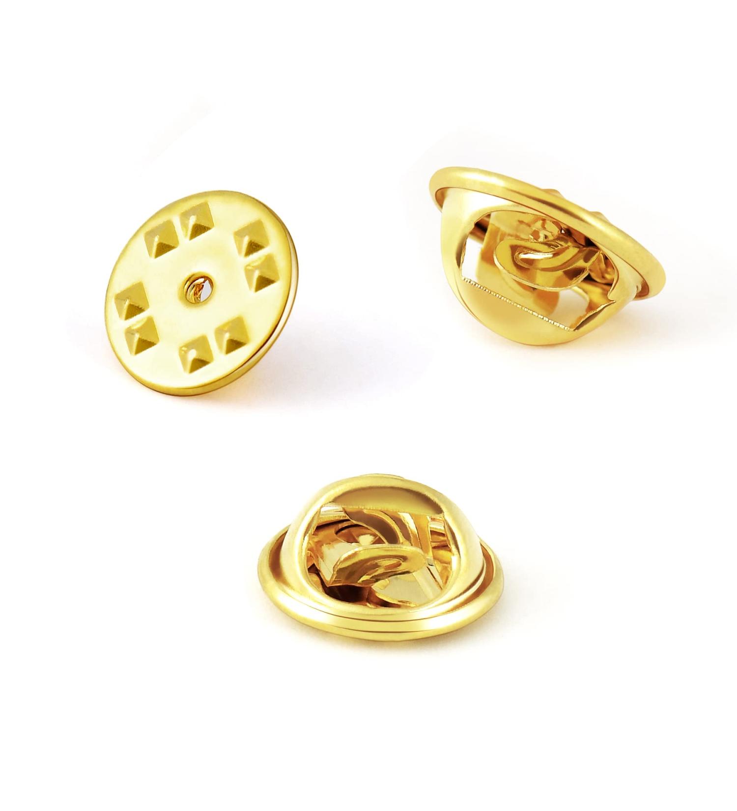 50PCS Brass Metal Pin Backs for Brooch Tie Hat Badge Insignia - Gold | Lapel Pin Backings - Buy Online on SooperMarket.com