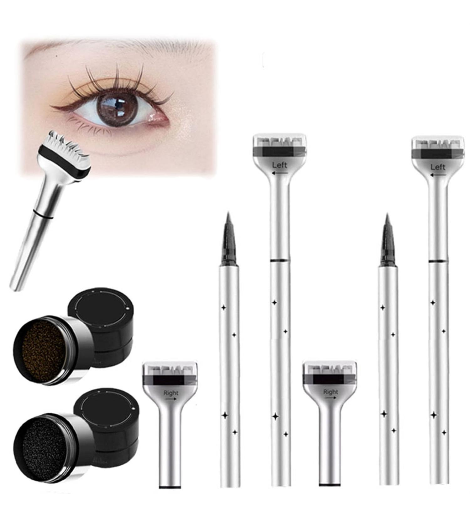 Lower Lash Stamp - Waterproof Eyelash Stamp Kit 2-in-1 Waterproof Sweatproof Eyeliner Quick Eye Makeup Tool Liquid Eye Liner Stamp Eyeliner Pencil for Bottom Lashes(Mix set) - Buy Online on SooperMarket.com