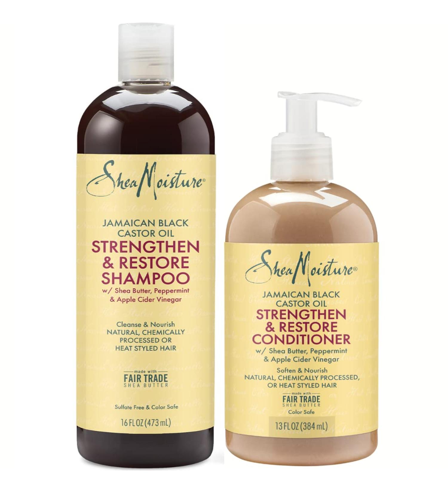 Shea Moisture Jamaican Black Castor Oil Strengthen, Grow & Restore Shampoo & Conditioner Set - 16 oz. & 13 oz. Combination Pack - Buy Online on SooperMarket.com