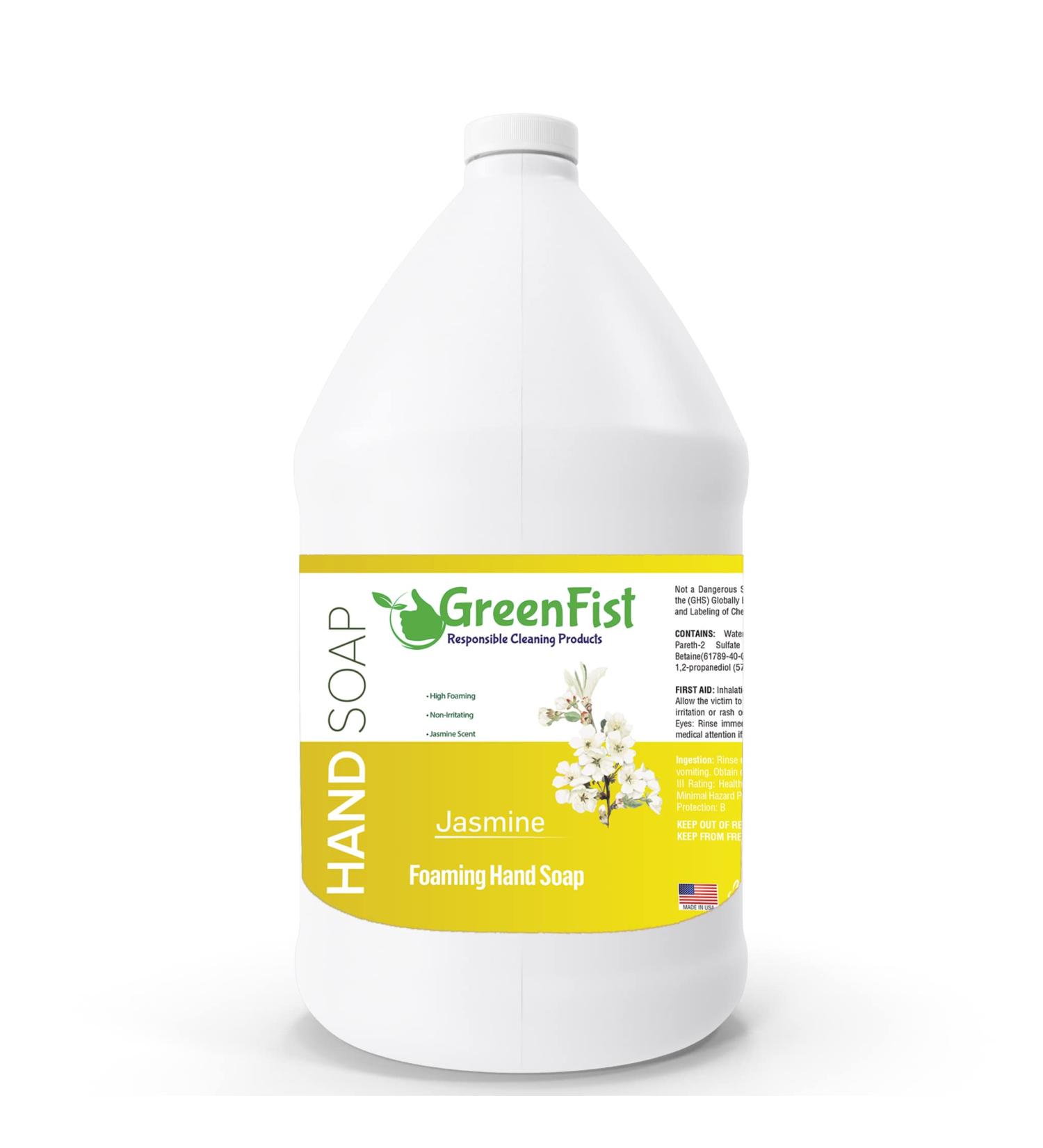 GreenFist Jasmine Scent Foaming Hand Soap Refill - 1 Gallon (128 oz) - Made in USA - Buy Online on SooperMarket.com