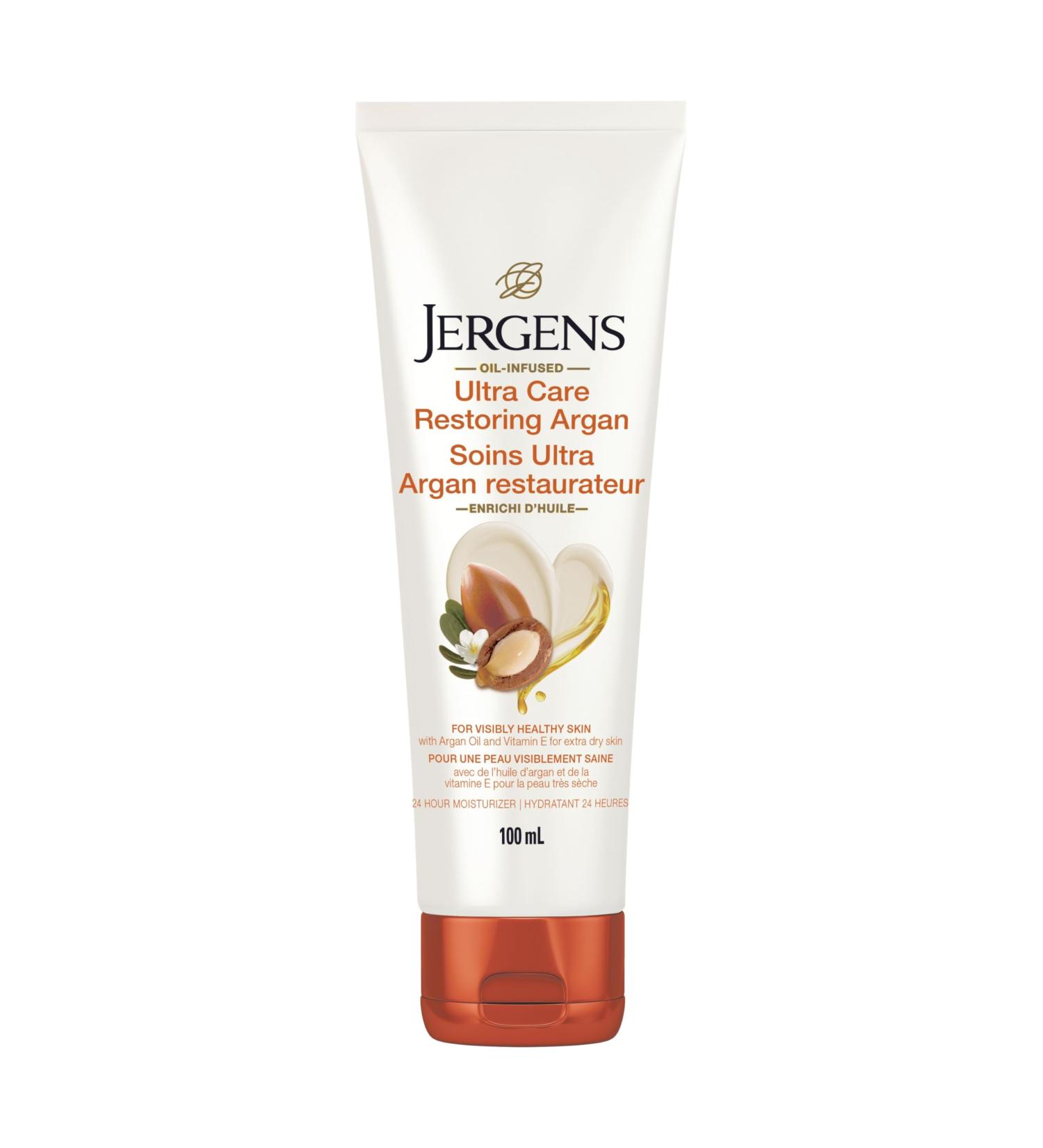 Jergens Travel Size Ultra Care Restoring Argan Oil-Infused Moisturizer & Body Lotion for Extra-Dry Skin (100 mL) - Buy Online on SooperMarket.com