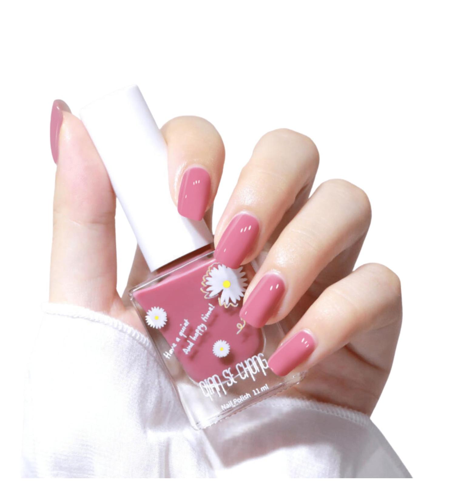 Trendyfave Pink Nail Polish Long Lasting Nail Varnish Pastel Quick Dry Nail Polish Nail Polish Non-Toxic Water Based Formula Nail Polish for DIY Nail Art No Need Baking - Buy Online on SooperMarket.com