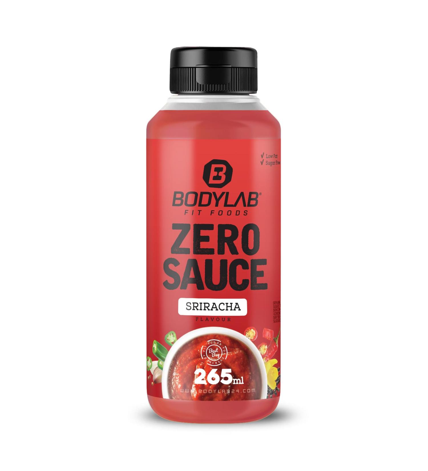 BODYLAB24 Zero Sauce Sriracha 265ml - Low-Calorie Fat & Sugar Reduced Perfect for All Diets - 3-9 kcal per 15g Portion - Buy Online on SooperMarket.com