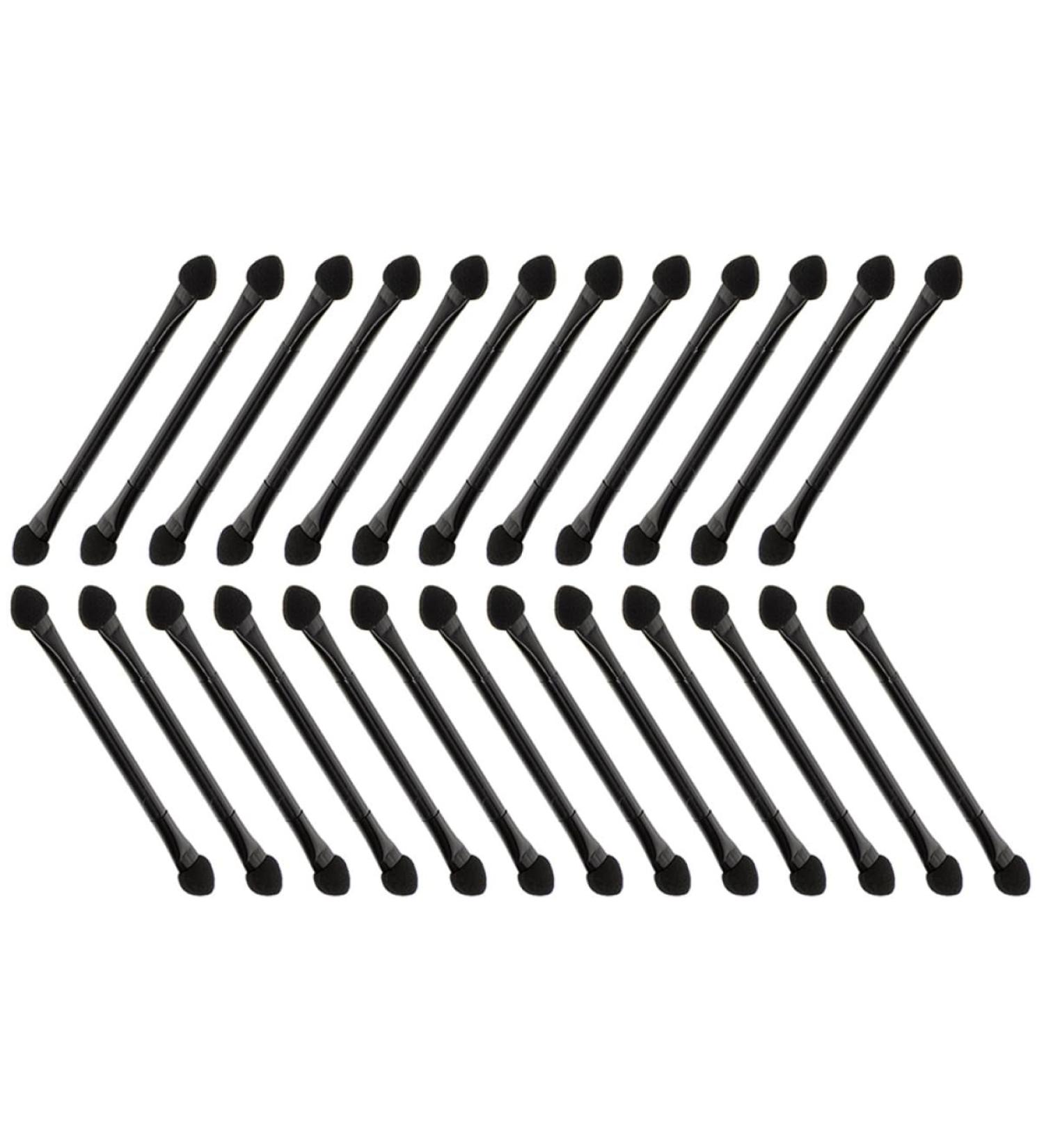 BELLIFFY 25 Pcs Dual Ended Makeup Brush Black Makeup Plastic Eyeshadow Sponge Brush - Buy Online on SooperMarket.com