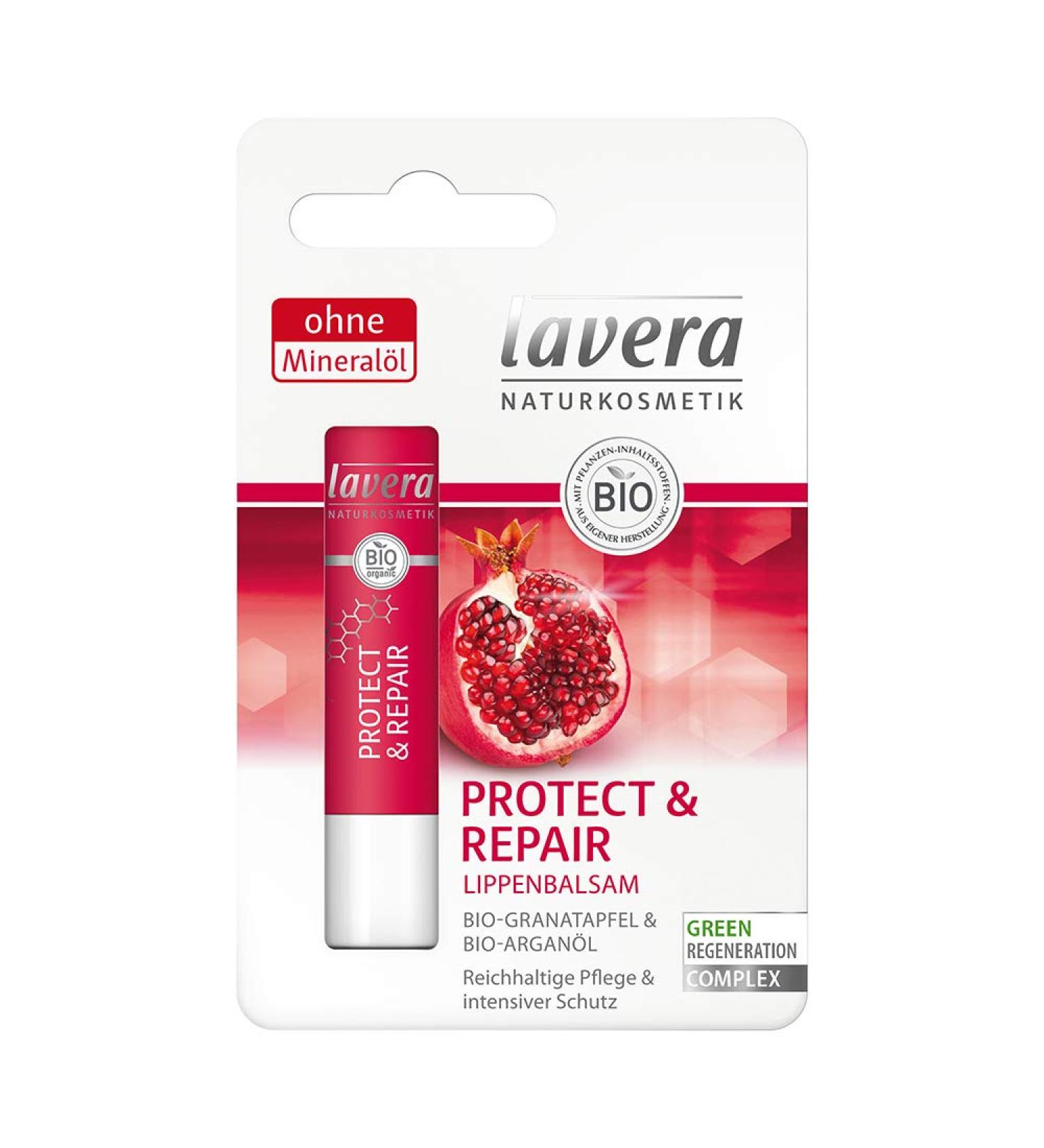 lavera Lip Balm Repair Instant Relief Organic Pomegranate & Brazil Nut Vegan Organic Skin Care Natural & Innovative Cosmetics 4.5g - Buy Online on SooperMarket.com