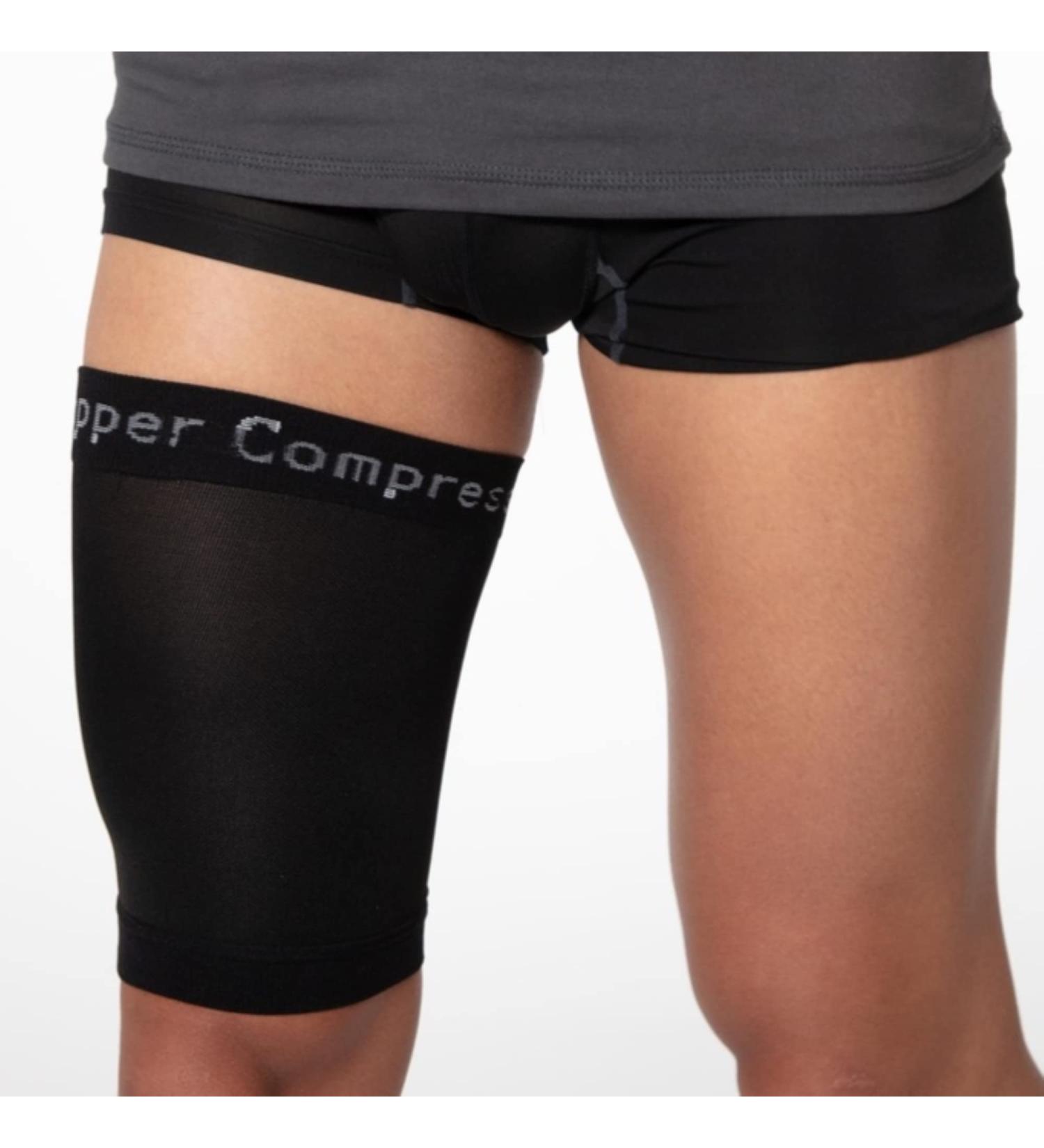 Copper Compression Hamstring Support Sleeve - XL X-Large - Anti-Slip Thigh Support for Sore Hamstring, Groin, Quad - Ideal for Muscle Sprains, Tendinitis, Workouts, Sciatica Pain - Men & Women - 1 Pack - Buy Online on SooperMarket.com
