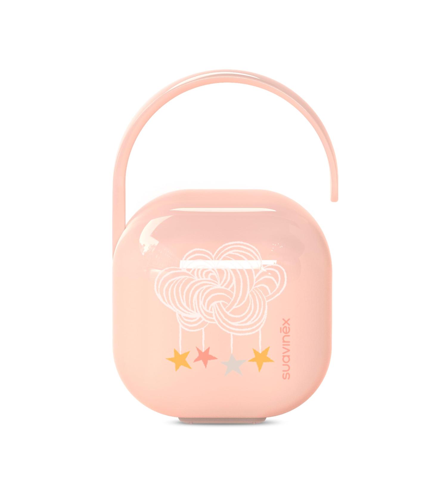 Buy Suavinex Pacifier Holder & Box for 2 Pacifiers - Pink Dreams | Ideal Baby Storage Solution - International Shipping Available - Buy Online on SooperMarket.com