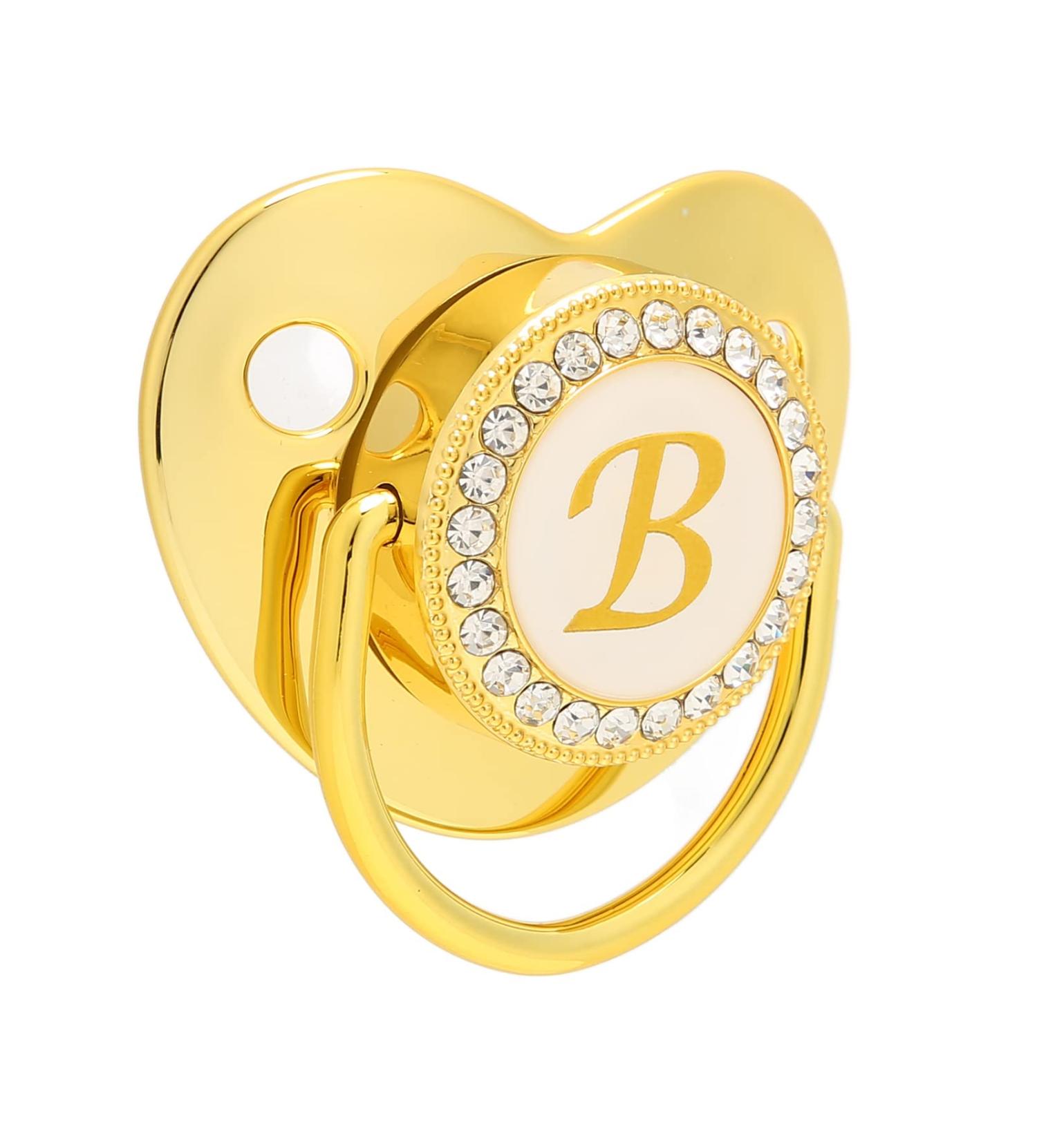Golden Baby Pacifier - Odorless & Soft Alphabet Design (B) for 6-18 Months - Safe Lightweight & Durable - Buy Online on SooperMarket.com