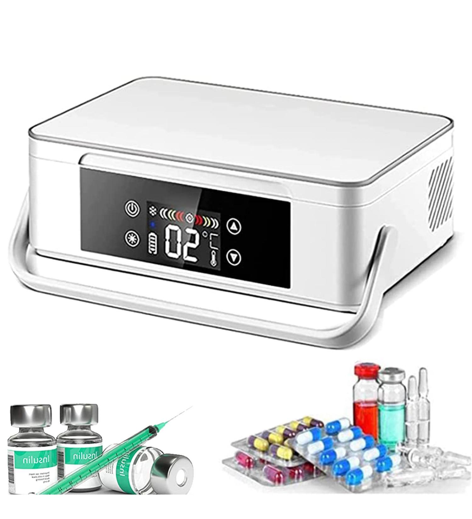 Insulin refrigerated Box Medicine Refrigerator Insulin Cooler Car Refrigerator Portable Mini Medicine Fridge for Eye Drops/Interferon/Drug Storage White-220V-Battery*1 Battery*1 White - Buy Online on SooperMarket.com