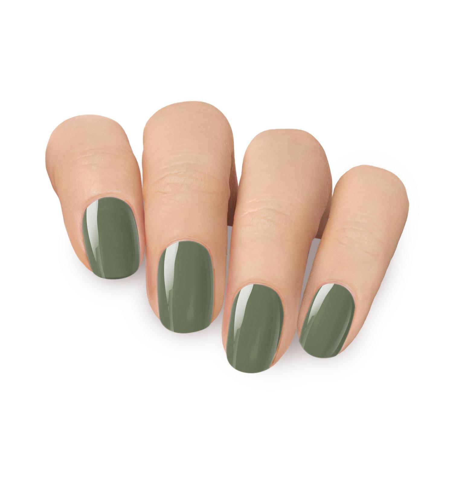 MOYOU LONDON Semi Cured Gel Nail Strips - Easy Apply & Remove, Salon-Quality Manicure - Olive Garden | Buy 3, Get 1 Free UV Lamp - Buy Online on SooperMarket.com