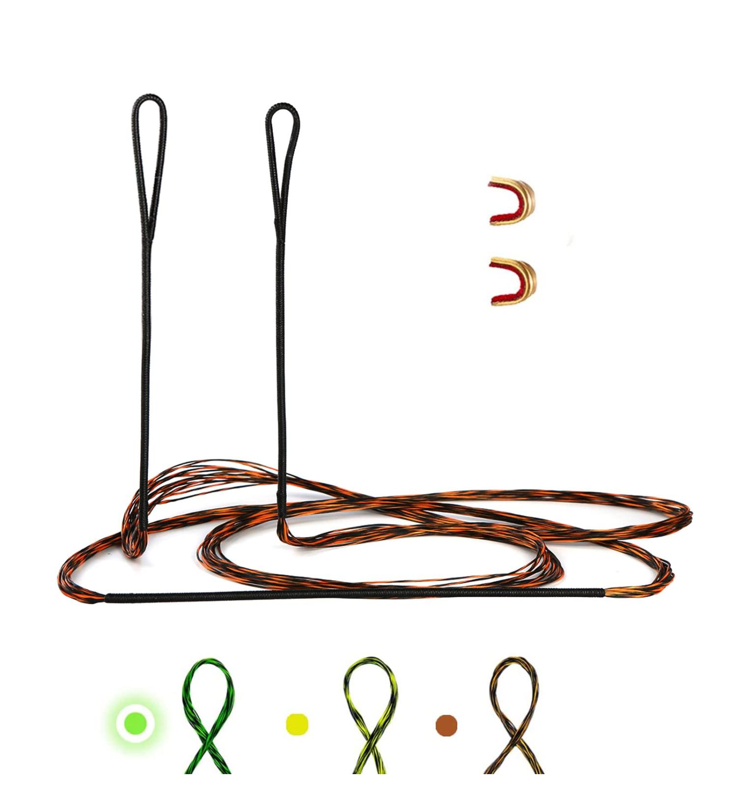 Deerseeker Dacron Bow String Set | 2 Nocking Points | 12-14-16 Strands | Recurve & Longbow | Hunting Replacement Bowstrings | 48-70 inches | AMO 48 | Brown - Buy Online on SooperMarket.com