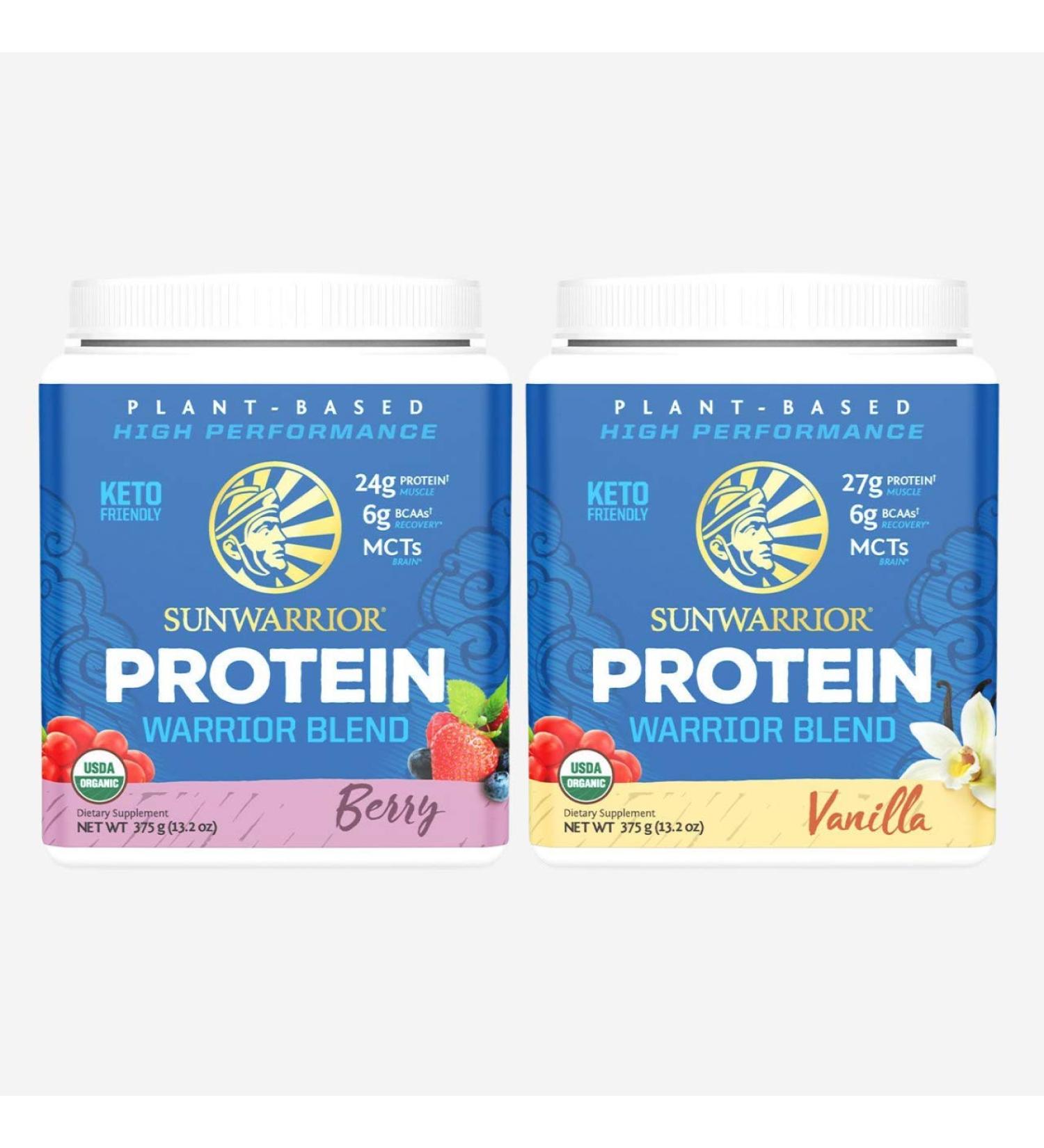 Sunwarrior Warrior Blend Organic Plant-Based Protein - Berry Flavor, 13.2 oz (375 g) - Buy Online on SooperMarket.com