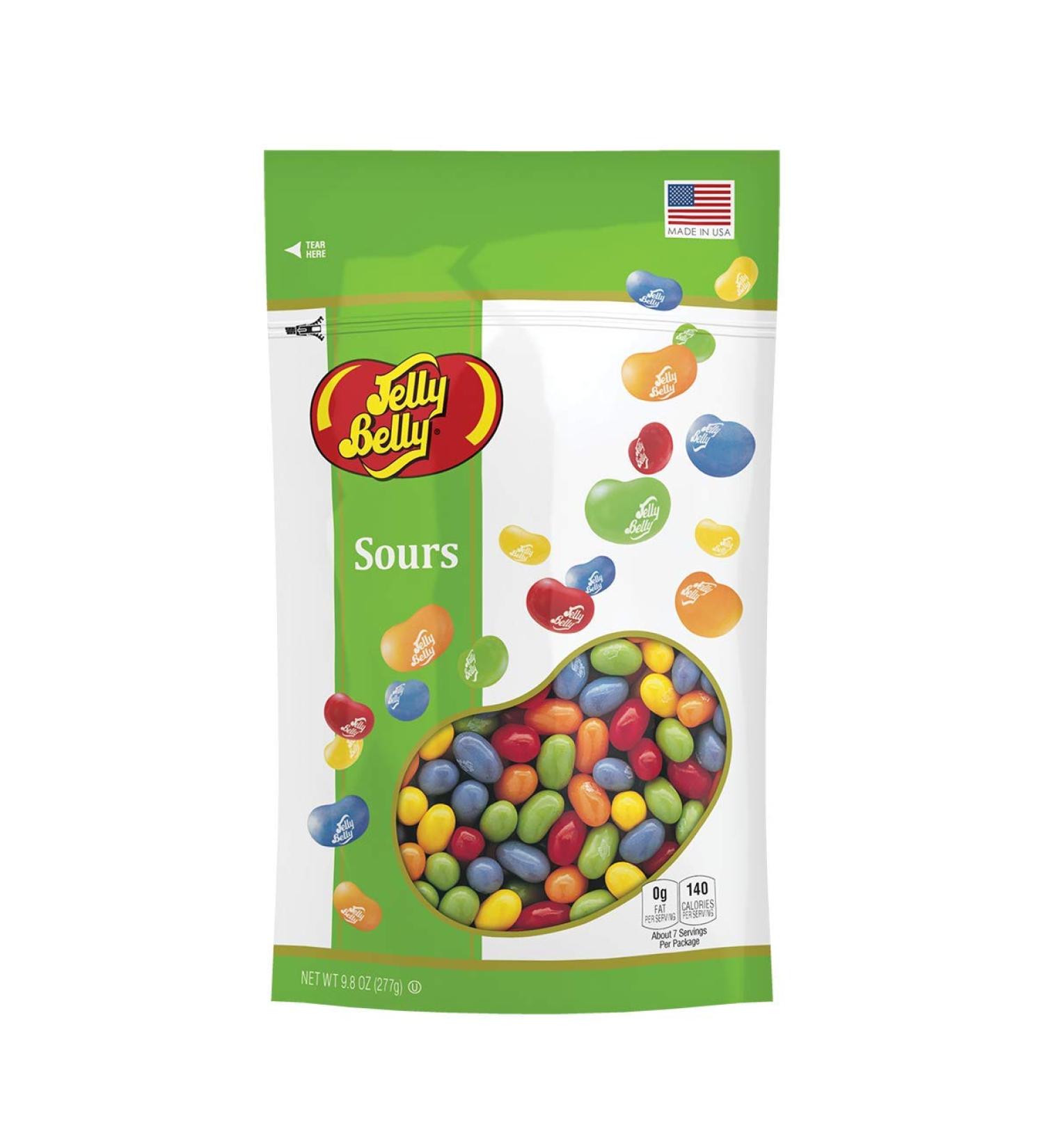 Jelly Belly Sours Jelly Beans - Assorted Sour Fruit Flavors - 9.8oz Stand-Up Pouch - Buy Online on SooperMarket.com