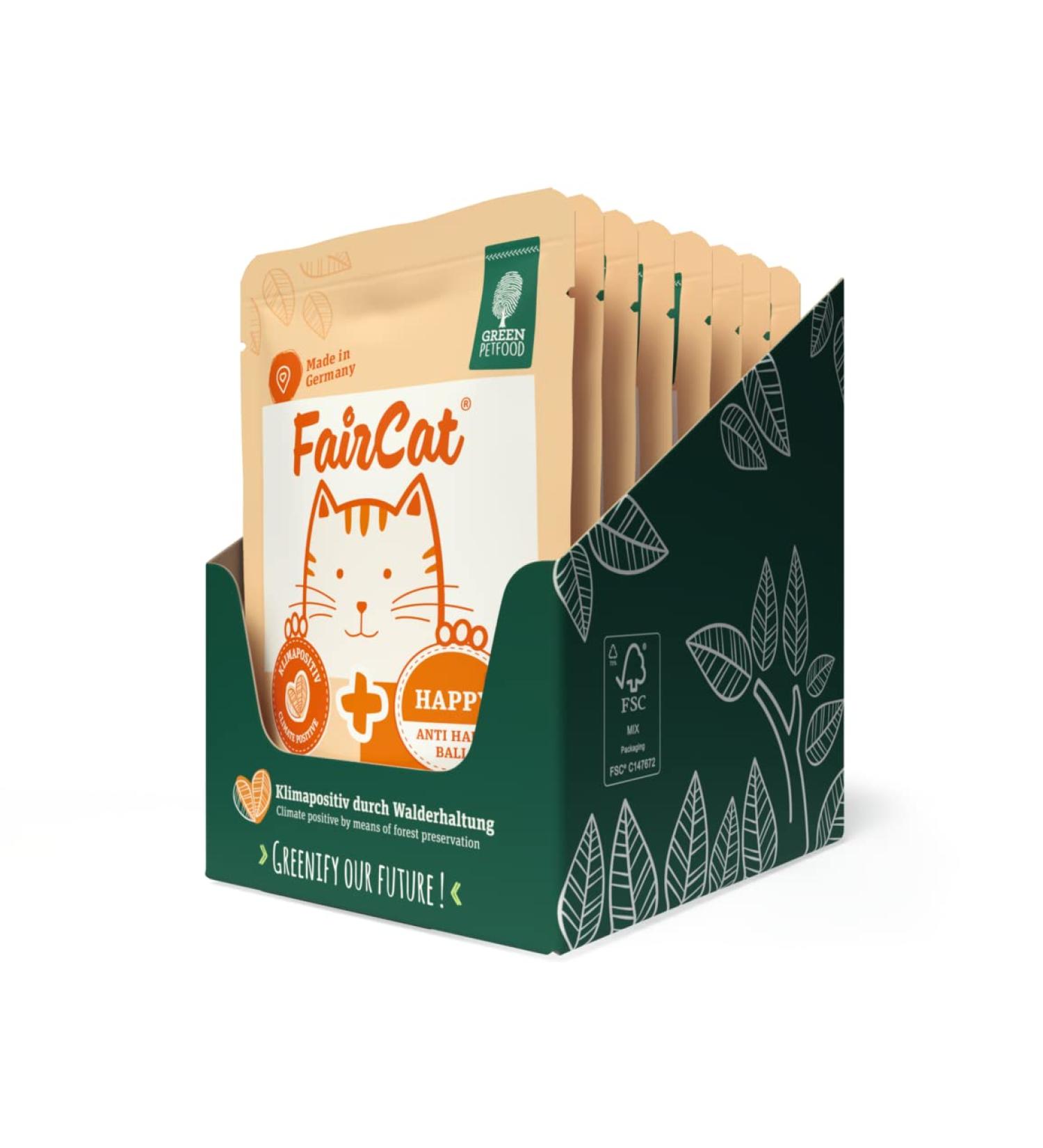 Buy Green Petfood Faircat Happy - Grain-Free Cat Food (8 x 85g) | Animal Welfare Chicken Anti-Hair Bales Premium Wet Cat Food - Buy Online on SooperMarket.com