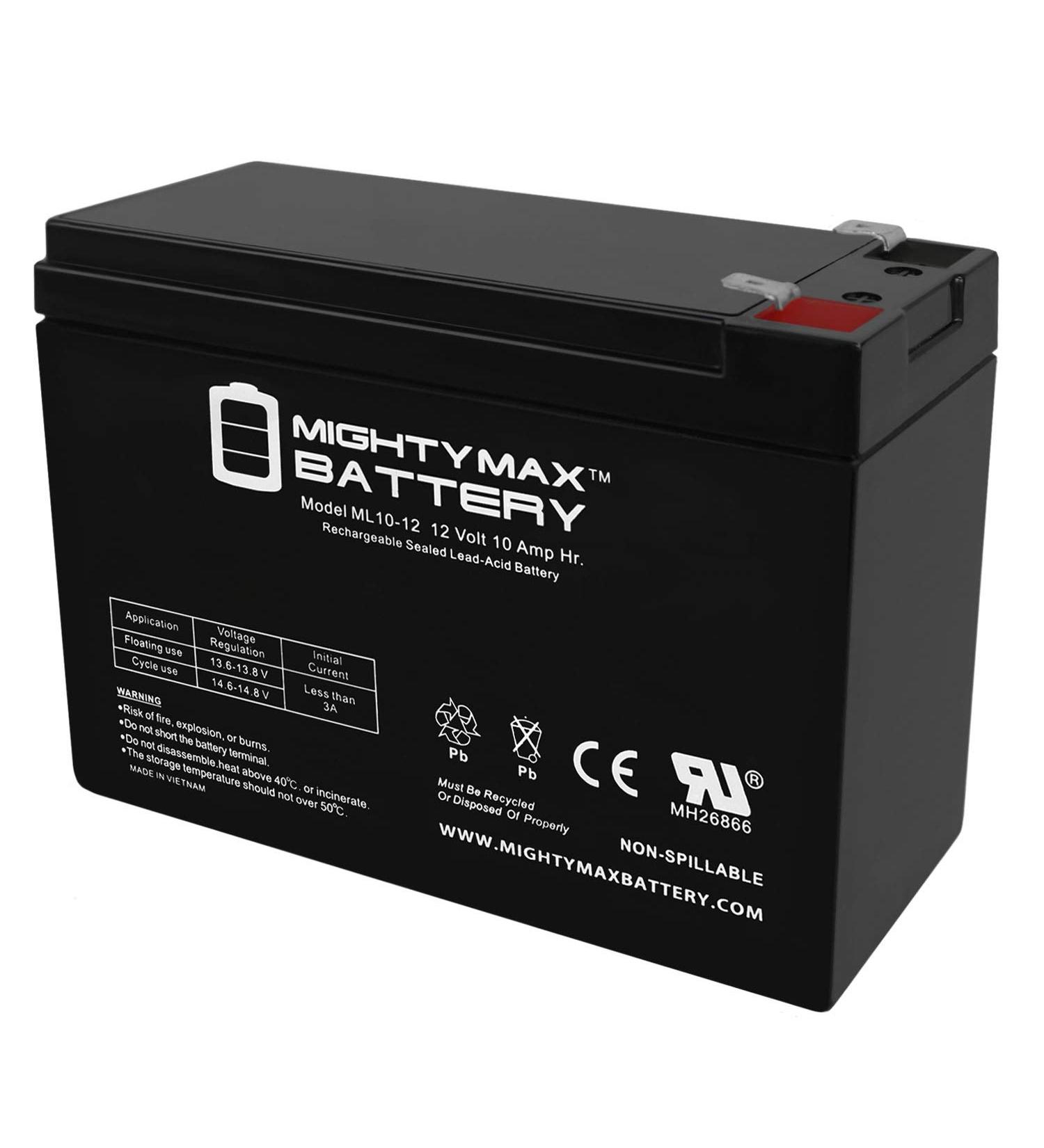 Mighty Max Battery ML10-12 - 12V 10AH Lawn Mower Battery for International Shipping | CB10-12 CE5 CE6 MA 2.0 - Buy Online on SooperMarket.com