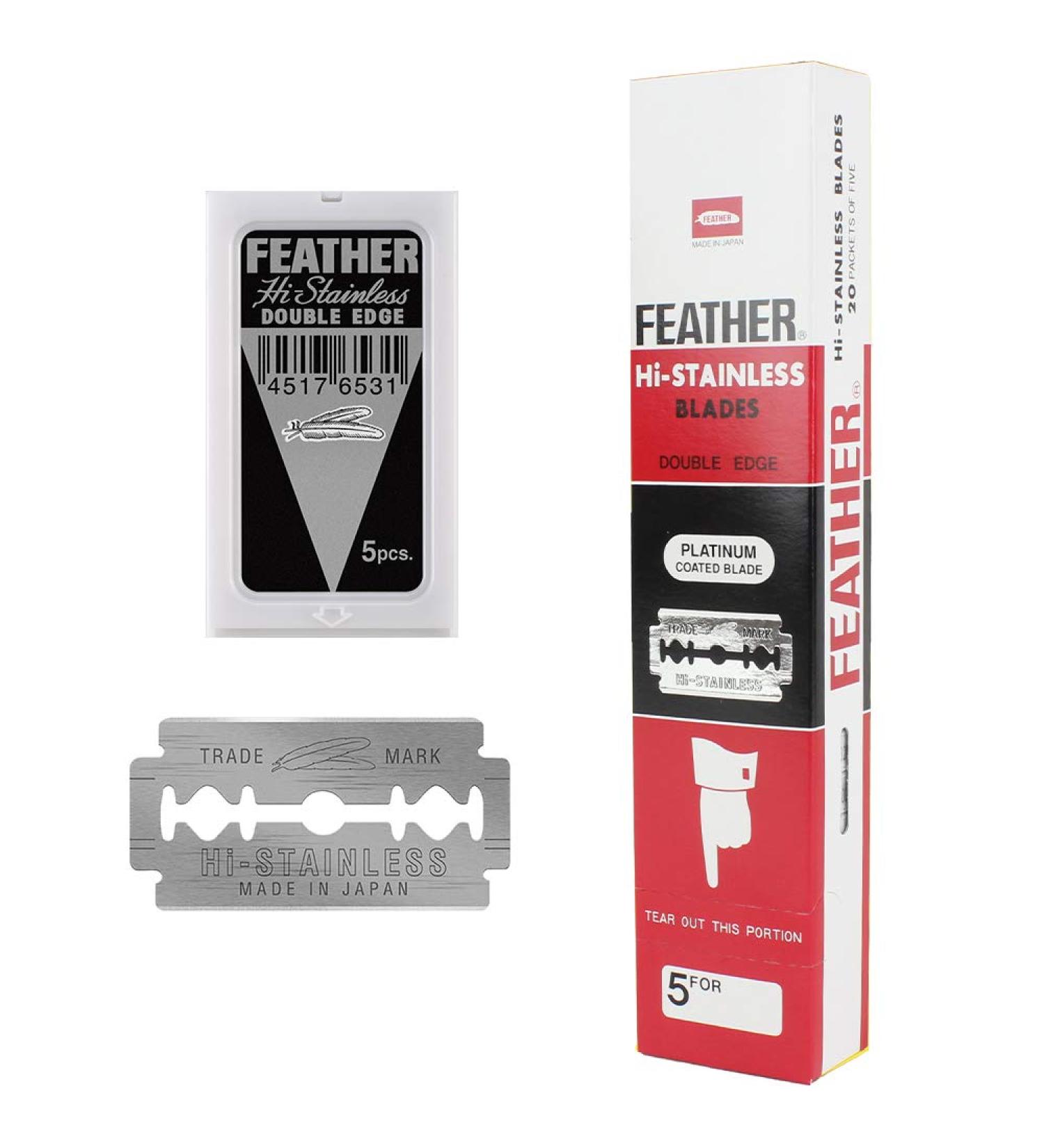 Feather Double Edge Safety Razor Blades - 100 Count (Pack of 1) - Buy Online on SooperMarket.com