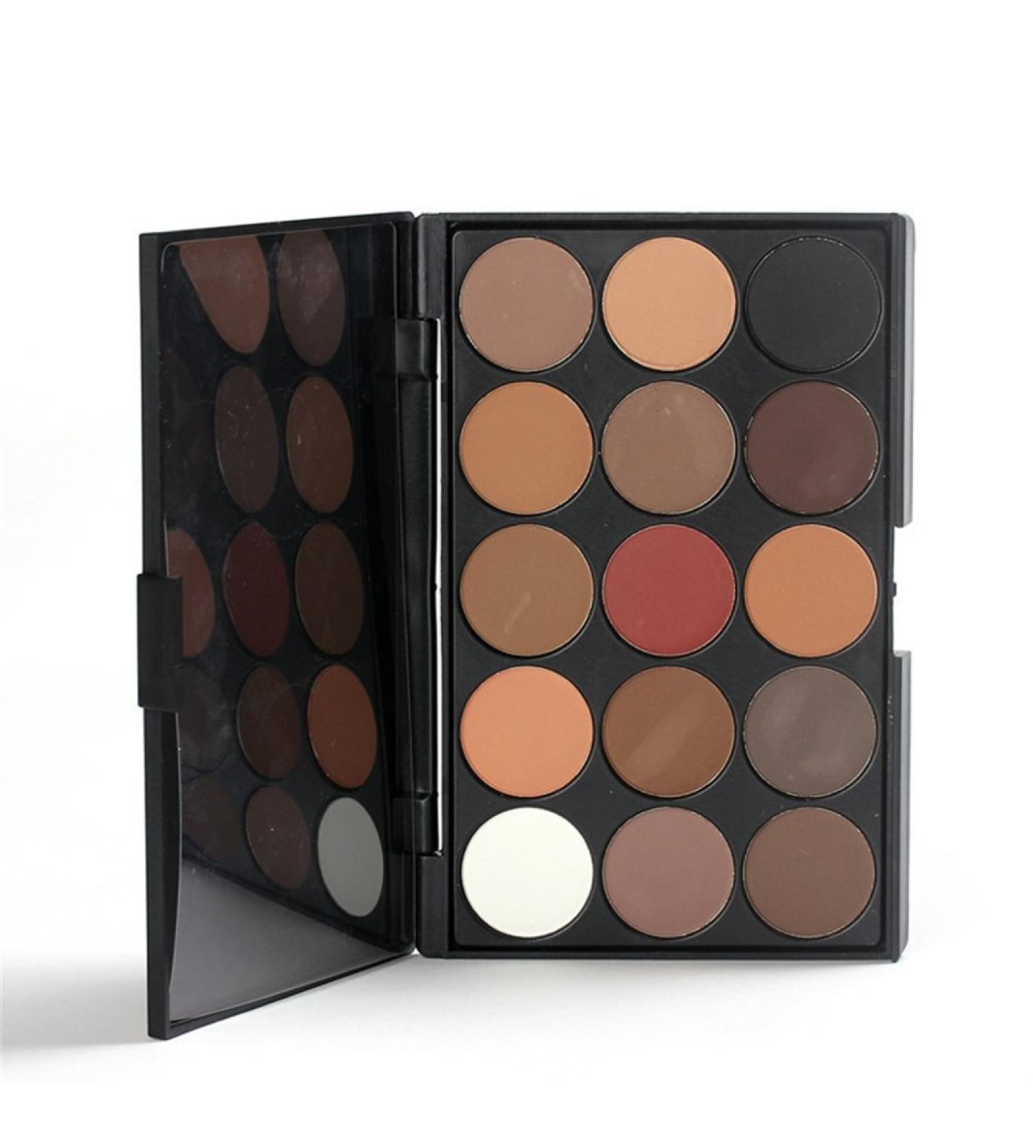 Pure Vie Professional Highlight Eyeshadow Palette - 15 Colors Matte Shimmer Eye Shadows Pallet for Contouring, Highly Pigmented Nudes, Natural Warm Tones - Holiday Gift Set - Buy Online on SooperMarket.com