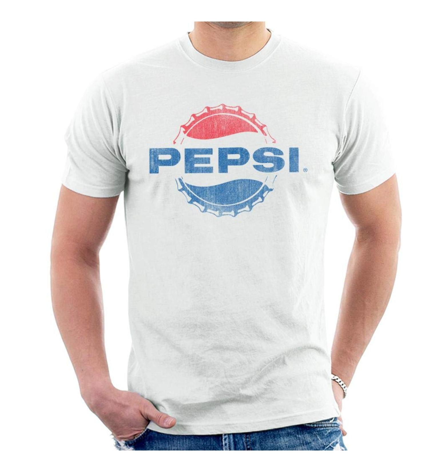 All+Every Pepsi 1960s Distressed Bottlecap Logo Men's T-Shirt L White - Buy Online on SooperMarket.com