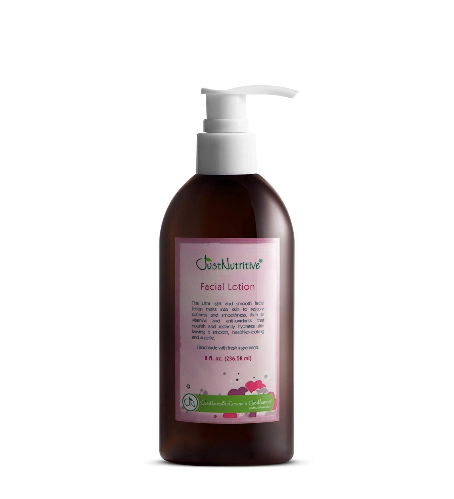 Just Nutritive Facial Lotion | Best Facial Lotion for All Skin Types | Skin Loving Ingredients | Face Moisturizer | Gentle Formula | Rich With Natural ingredients 8 fl oz