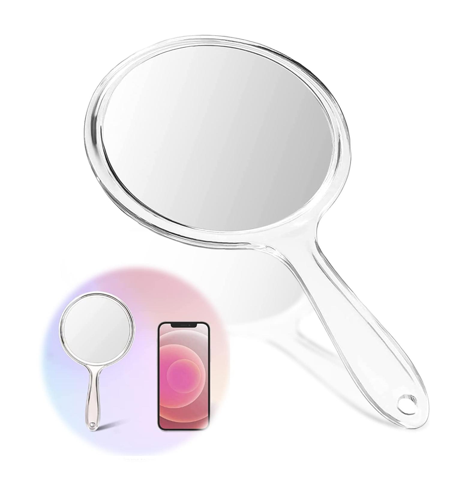 Hi.FANCY Mirror Handheld 1X & 3X Double Sided Makeup Mirror with Handle | Magnifying 11 * 20 cm | Handheld Mirror - Buy Online on SooperMarket.com