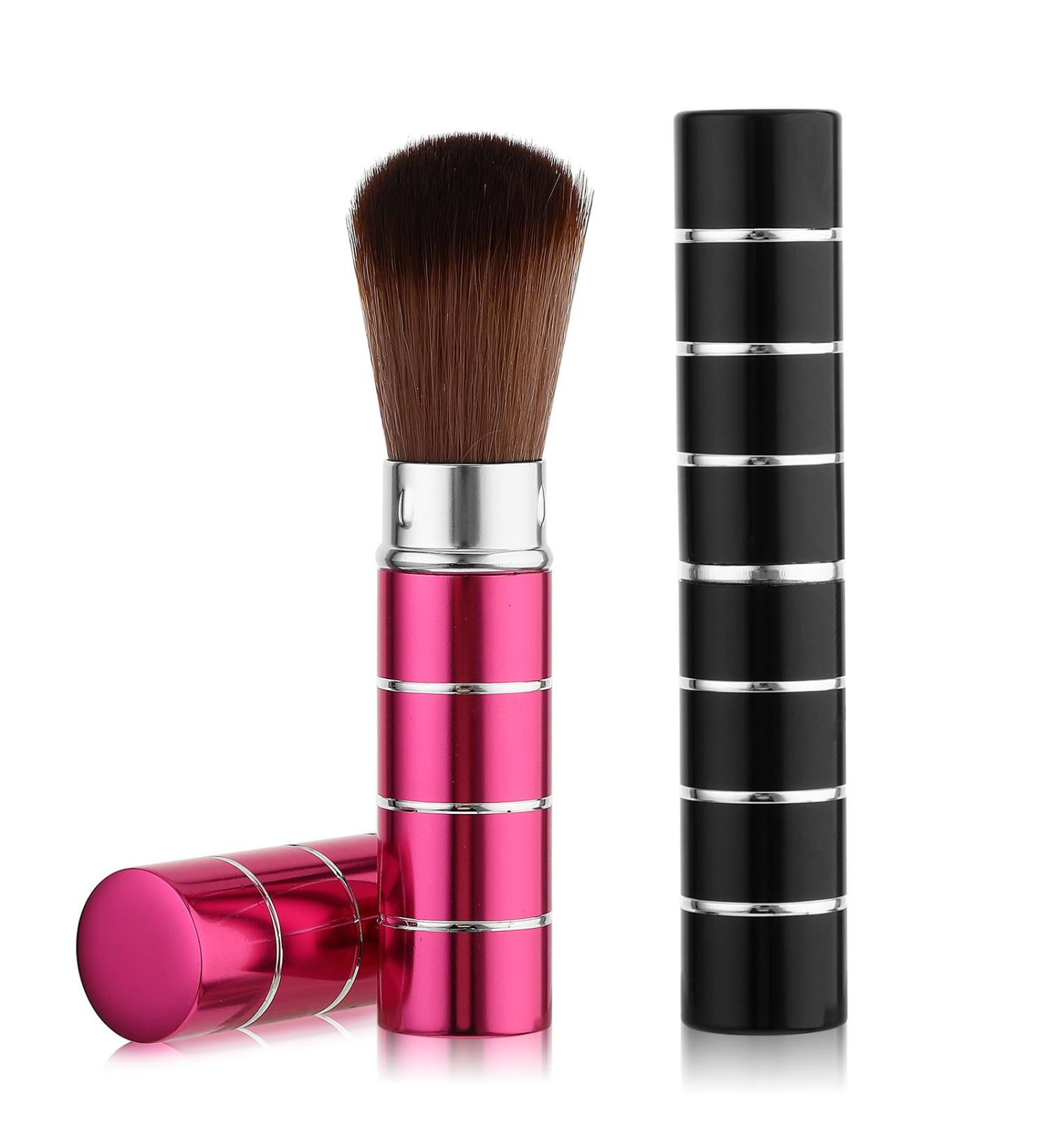 Andibro 2Pcs Retractable Kabuki Makeup Brush Portable Travel Foundation Brush Loose Powder Brush Blush Makeup Brushes Face Liquid Foundation Sunscreen Brush Extensible Contour Makeup Brush with Cover - Buy Online on SooperMarket.com