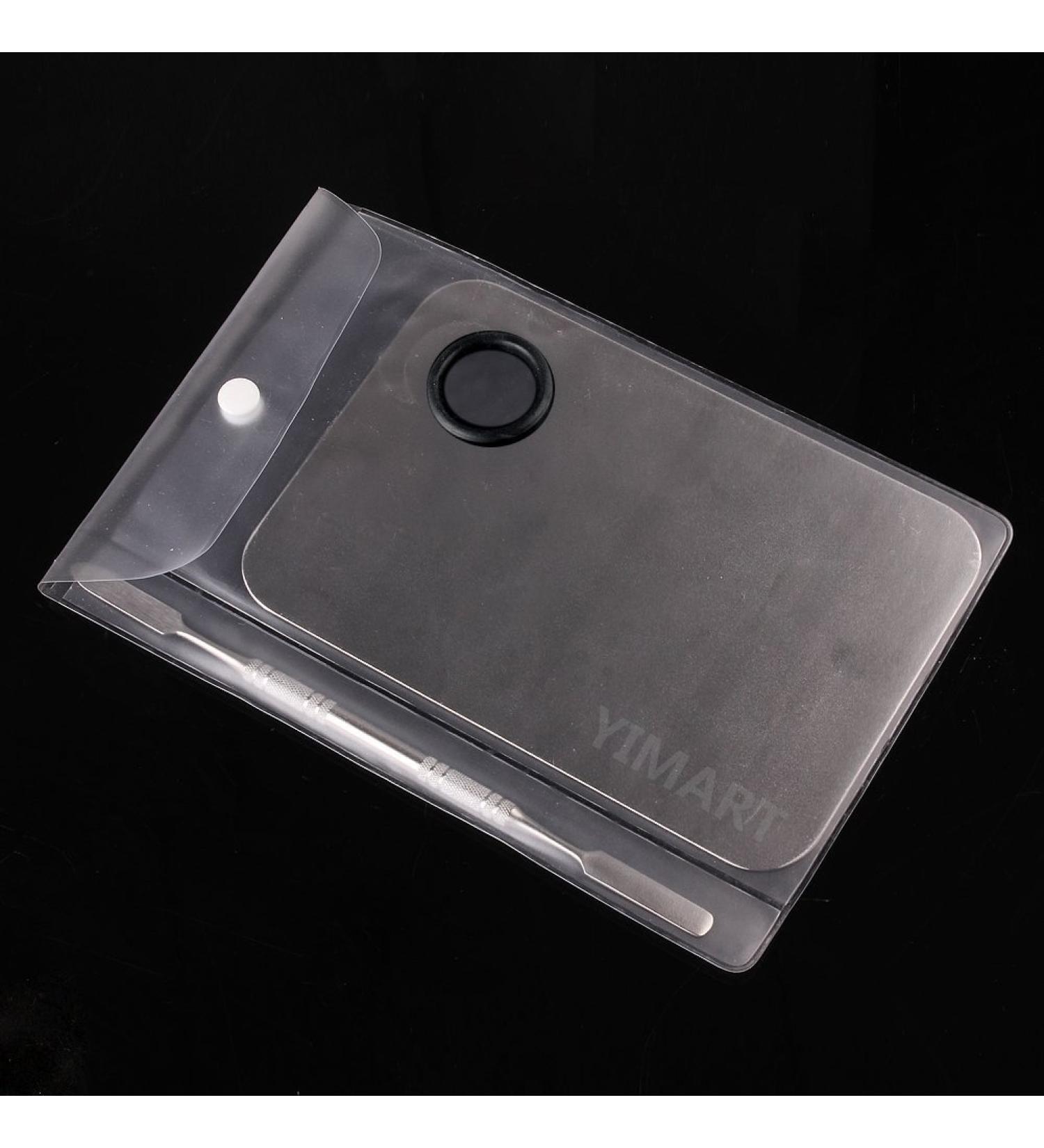 Yimart Stainless Steel Cosmetic Makeup Mixing Palette with Spatula - Professional Grade Beauty Tool - Buy Online on SooperMarket.com
