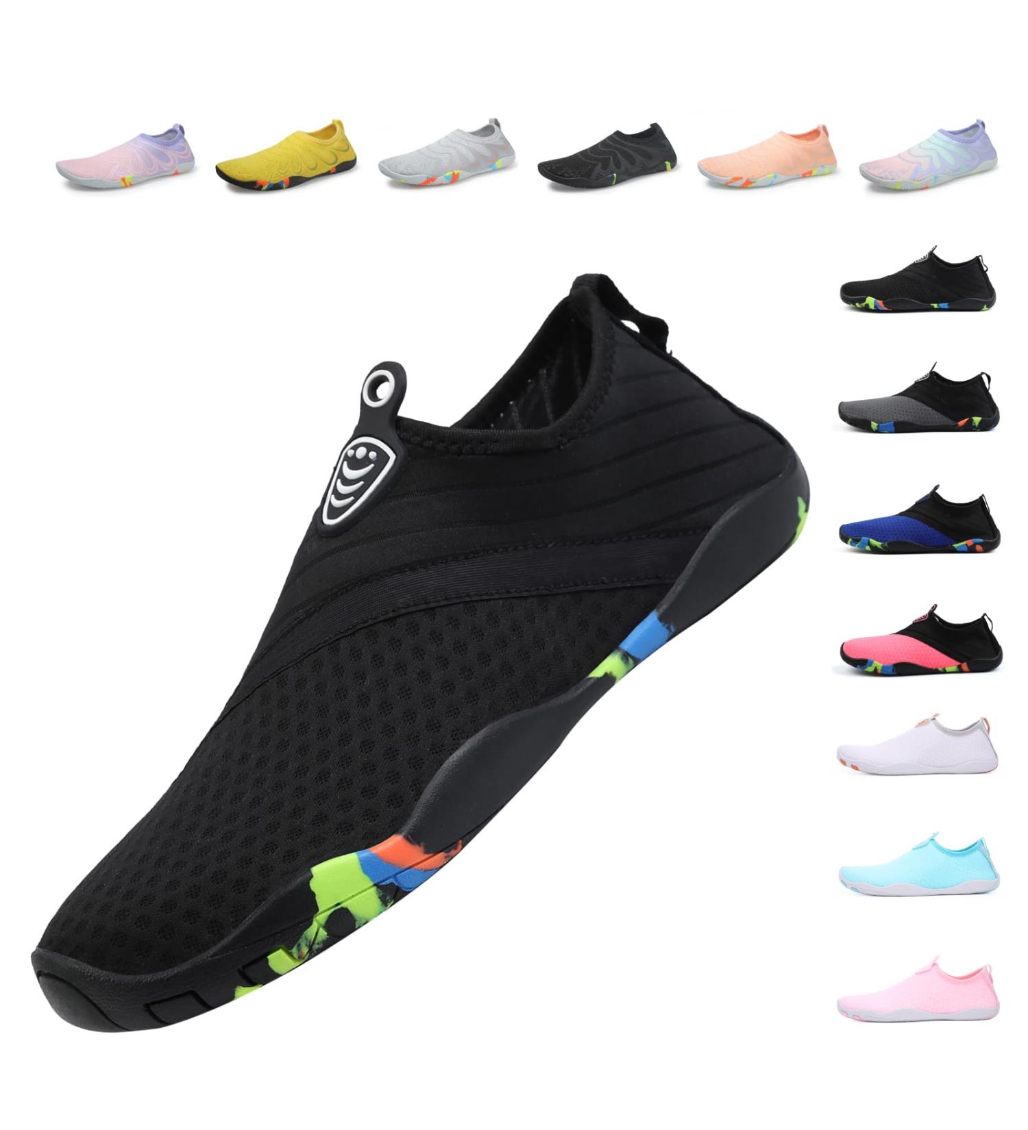 Unisex Bathing Shoes | Quick-Drying Lightweight Aqua Shoes for Men & Women | Breathable Water Shoes - Size 38 EU Black - Buy Online on SooperMarket.com