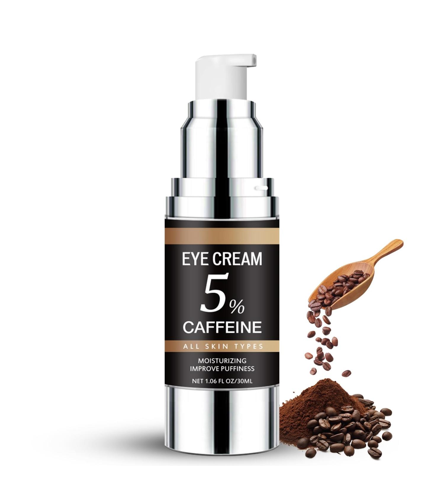 5% Caffeine Eye Cream for Dark Circles & Puffiness | Anti-Aging Hydrating Eye Cream for Men & Women - Reduce Wrinkles Fine Lines & Eye Bags - Buy Online on SooperMarket.com