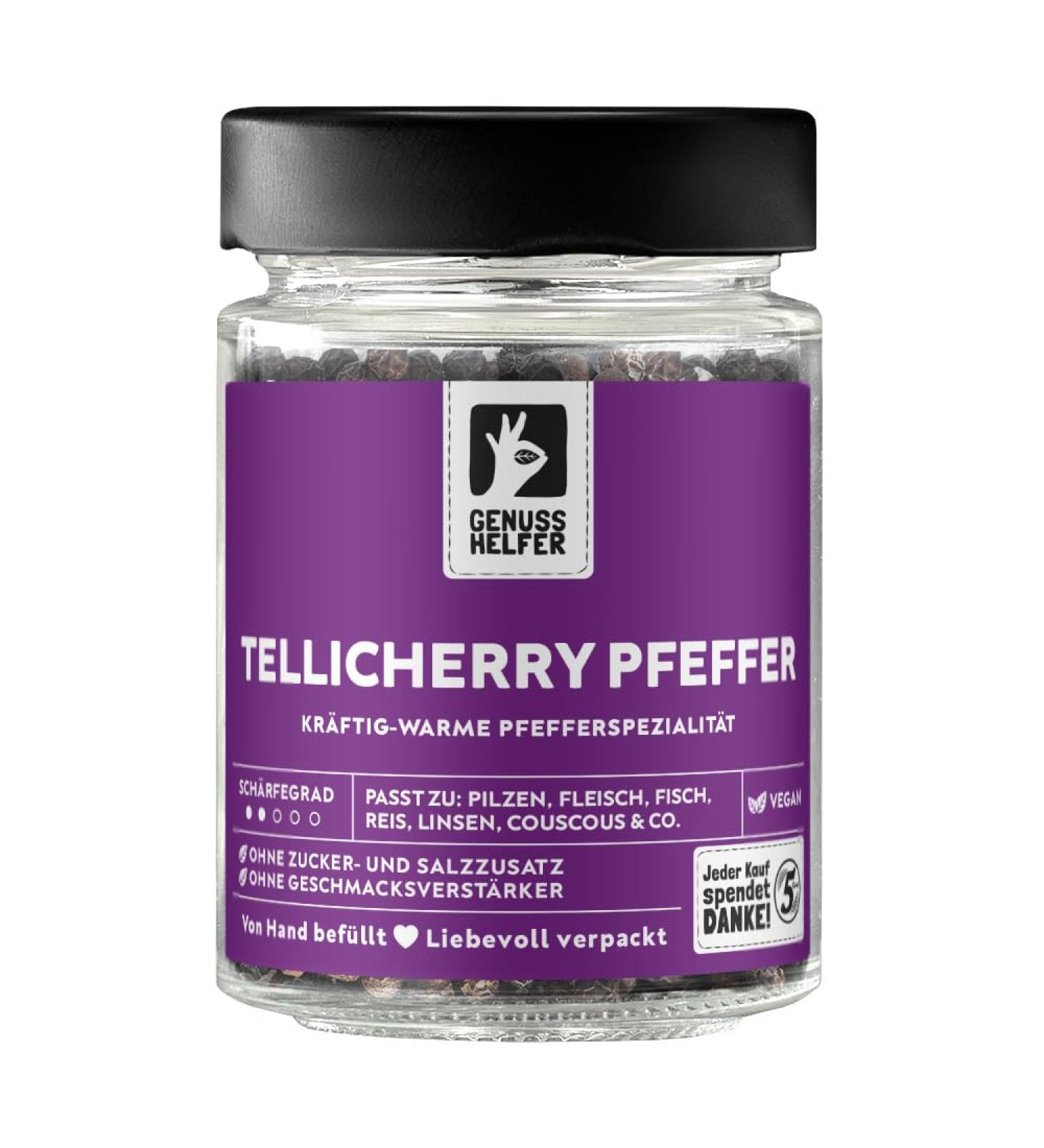 Buy Bremen Spice Trade Tellicherry Pfeffer - Premium Noble Pepper for Cooking & Baking - 90g Glass Jar | International Shipping Available - Buy Online on SooperMarket.com