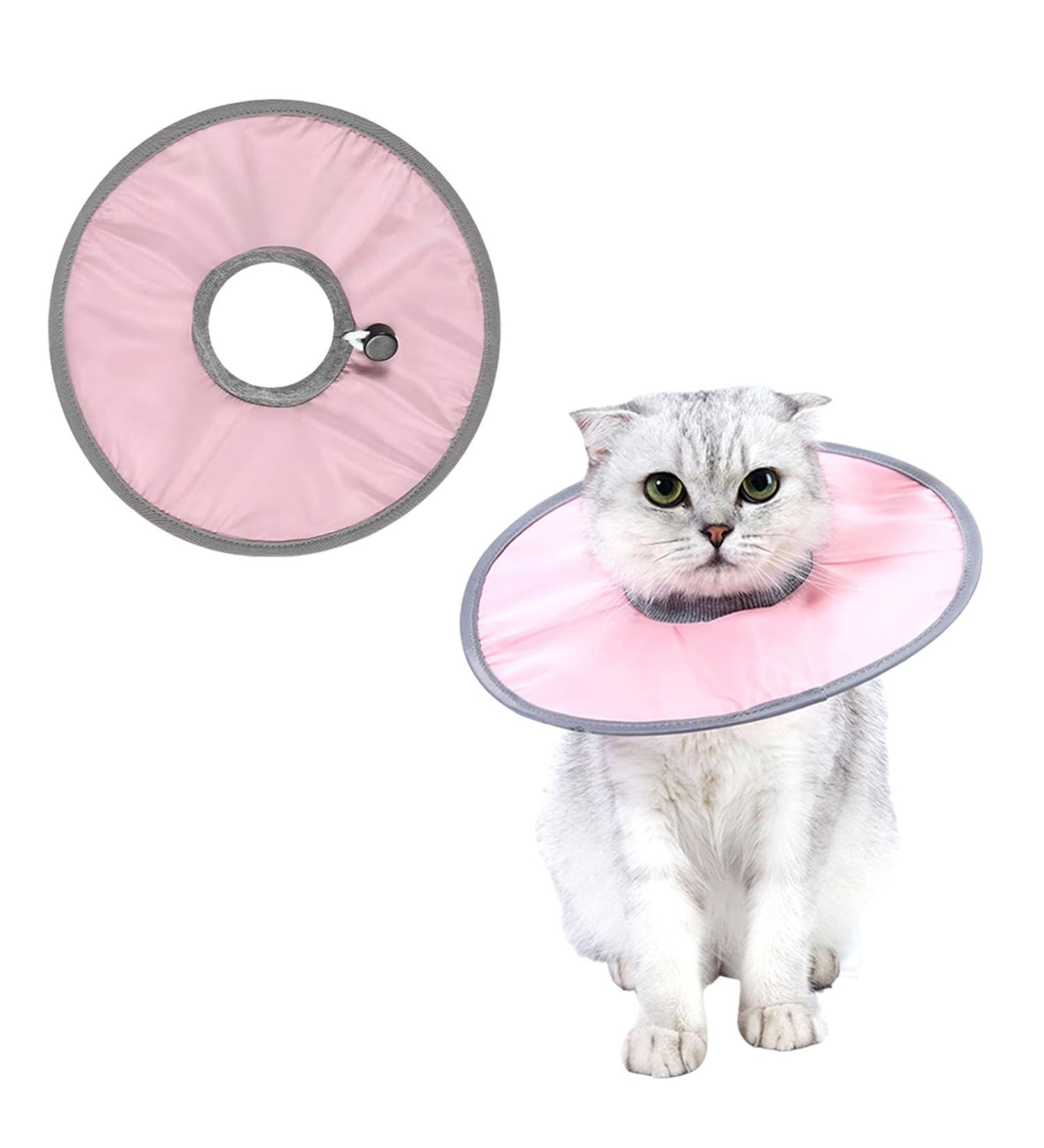 Cat Recovery Collar Pink Adjustable Cat Neck Protective Soft Dog Cat Protective Fasteners Collars for Small Cats Protective Cat Recovery E-Collar Recovery from Surgery or Wound for Cats - Buy Online on SooperMarket.com
