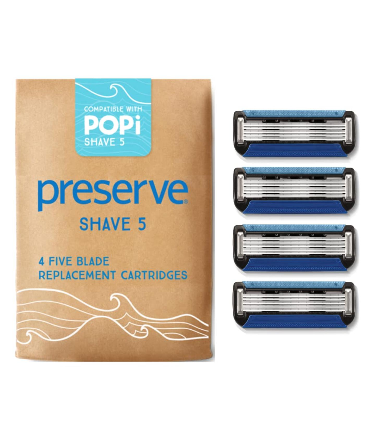 Preserve POPi Shave 5 Replacement Cartridges - 4 Count for Shave 5 Razor - Buy Online on SooperMarket.com