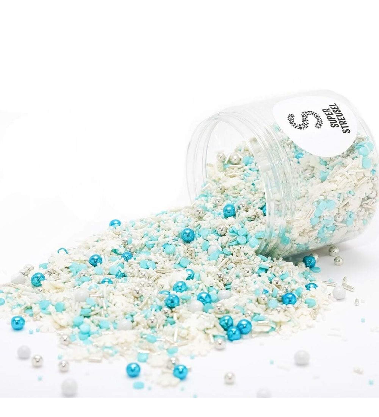 Super Sprinkle Schneegest ber 180g | Colorful Baking Sprinkles | Chocolate Pearl Cake Decoration | Sugar Snowflake Sprinkles | AZO Dye-Free | International Shipping - Buy Online on SooperMarket.com