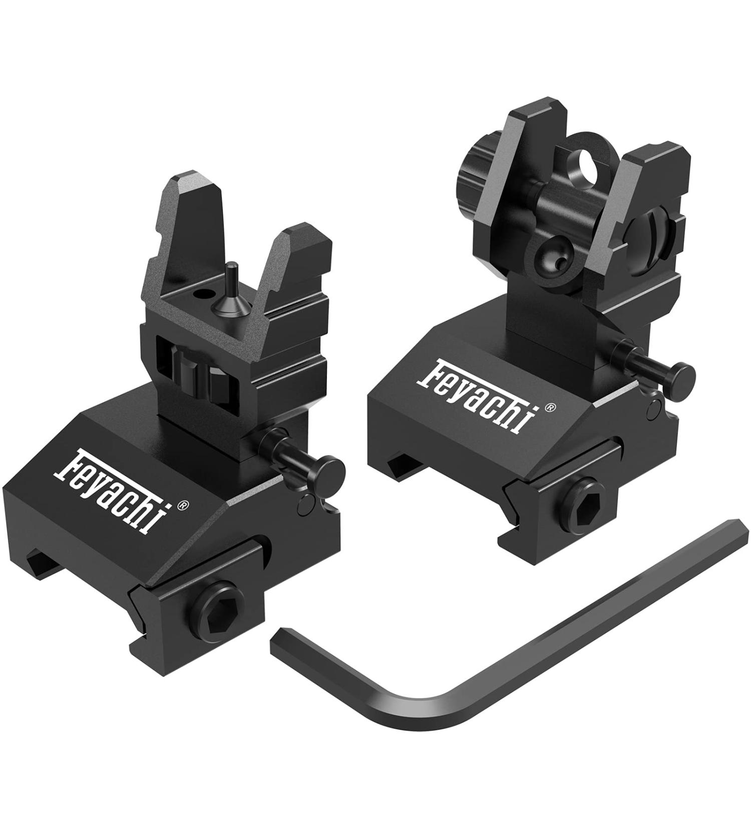 Feyachi Front and Rear Backup Iron Sights - Best Flip Up Iron Sights Set in Black - Buy Online on SooperMarket.com