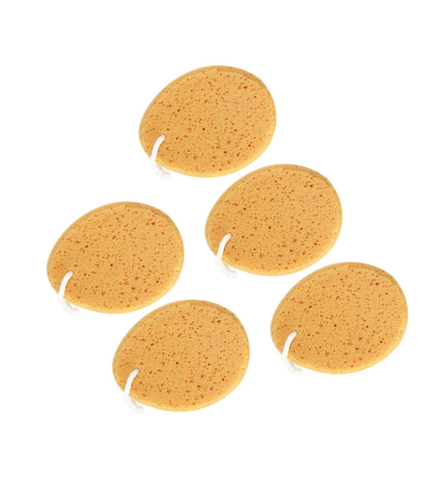 NOLITOY 5pcs Natural Bath Sponge Set | Exfoliating Loofah Pouf & Honeycomb Shower Mitt | Ideal for Adults & Babies | International Shipping Available - Buy Online on SooperMarket.com