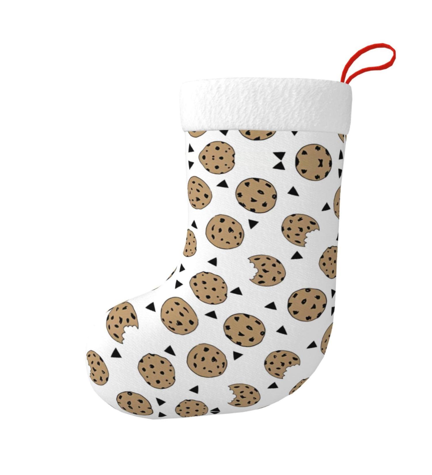 YYHHAOFA Cookies Food Chocolate Chip Biscuits Prints Christmas Decorative Stockings : Soft Light and Tactile Suitable for Christmas Holiday Party - Buy Online on SooperMarket.com