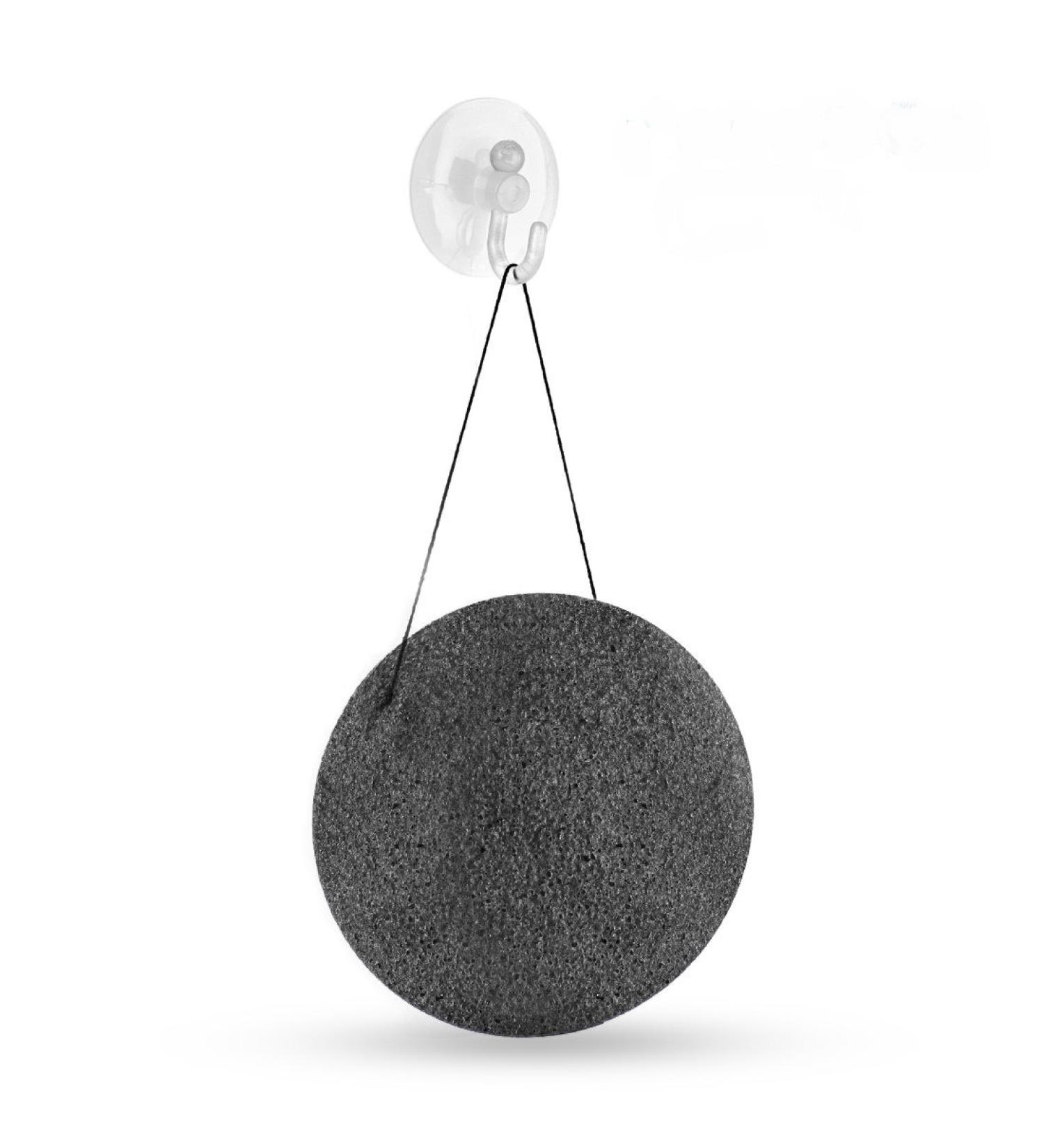 Konjac Facial Sponge Set - 100% Natural Exfoliating Scrub for Sensitive Oily & Acne-Prone Skin - Includes 2 Charcoal Sponges - Buy Online on SooperMarket.com