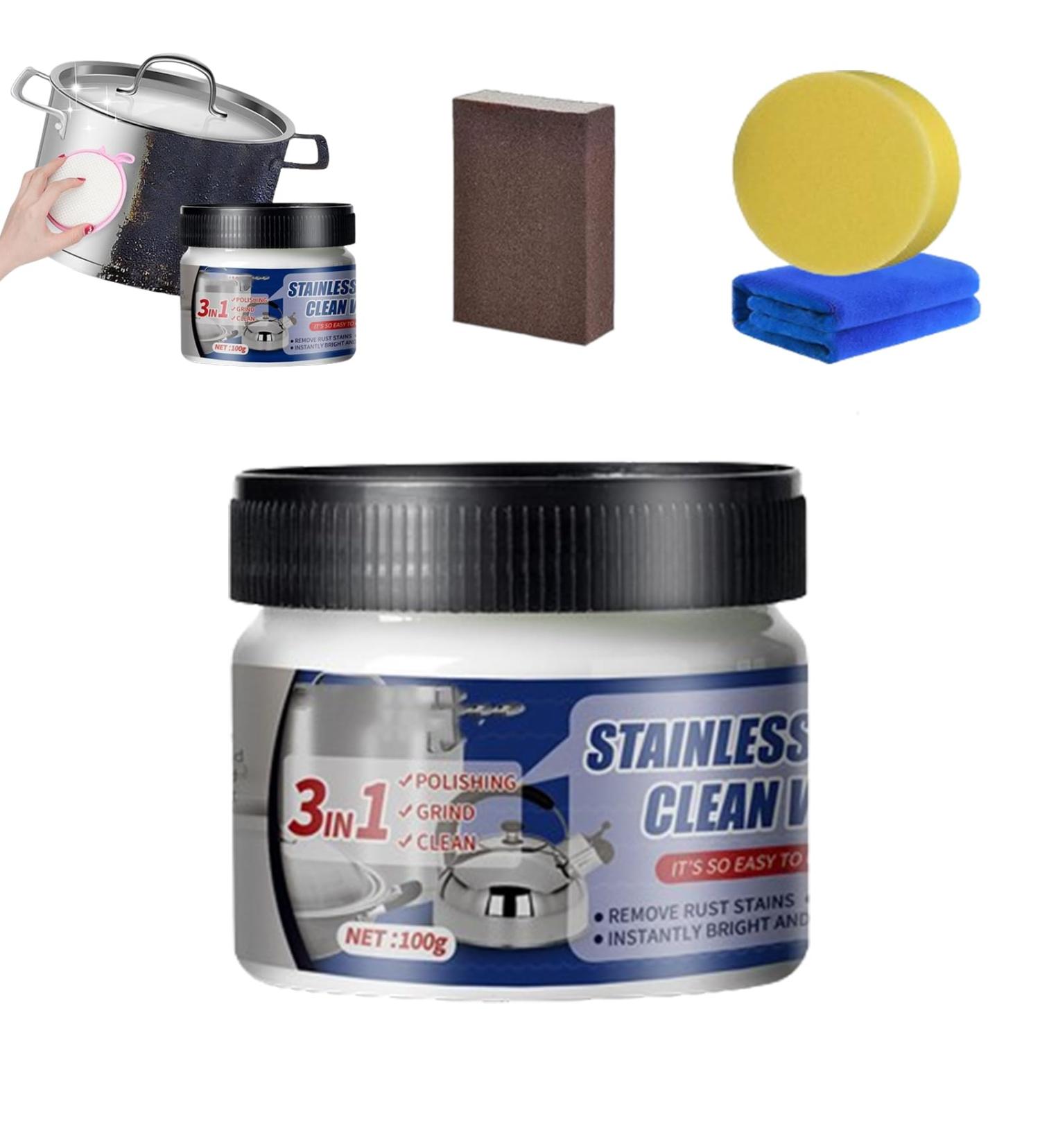 Stainless Steel Clean Wax Magical Nano-Technology Stainless Steel Cleaning Paste Magical Nano Cleaning Paste Stainless Steel Wax Cleaner Surface Safe No Residue (B-1PC) - Buy Online on SooperMarket.com