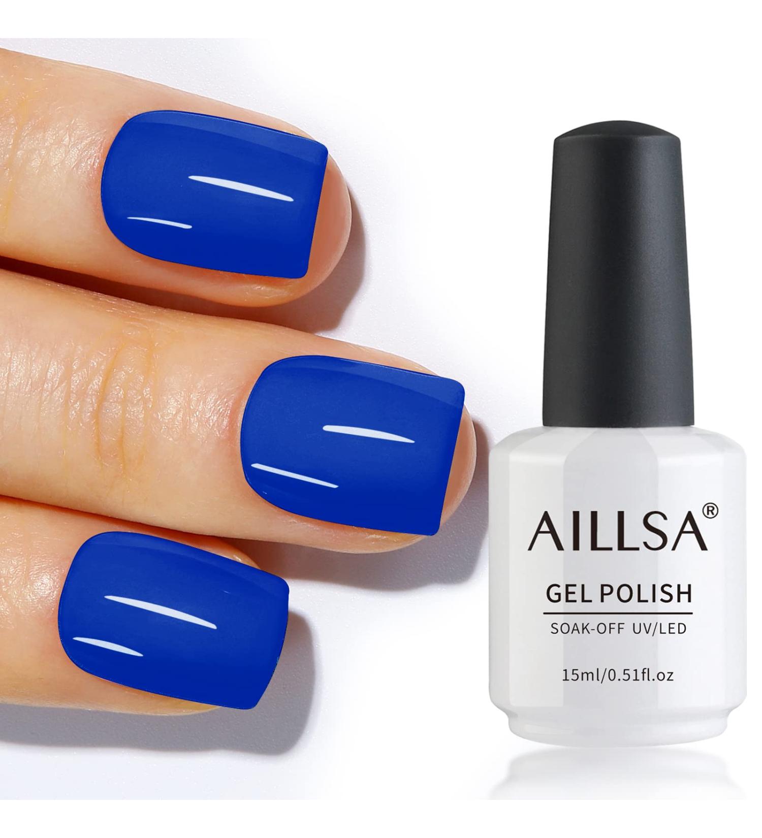 AILLSA Navy Blue Gel Nail Polish - Long Lasting, Chip Resistant 15ML Varnish for Salon & Home Use | Soak Off UV/LED | Gift for Her - Buy Online on SooperMarket.com
