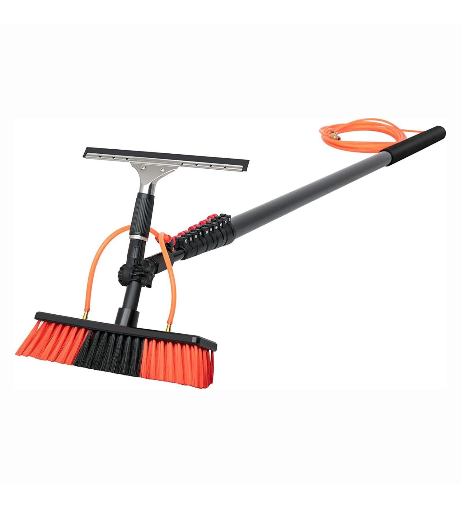 Window Cleaning Pole photovoltaic cleaner Window Cleaning Poles Water Fed Pole Kit Water Fed Cleaning System 3-In-1 Aluminum Outdoor Window Cleaner Water Fed Brush W/Squeegee 55cm Brush Head 4M/13FT - Buy Online on SooperMarket.com