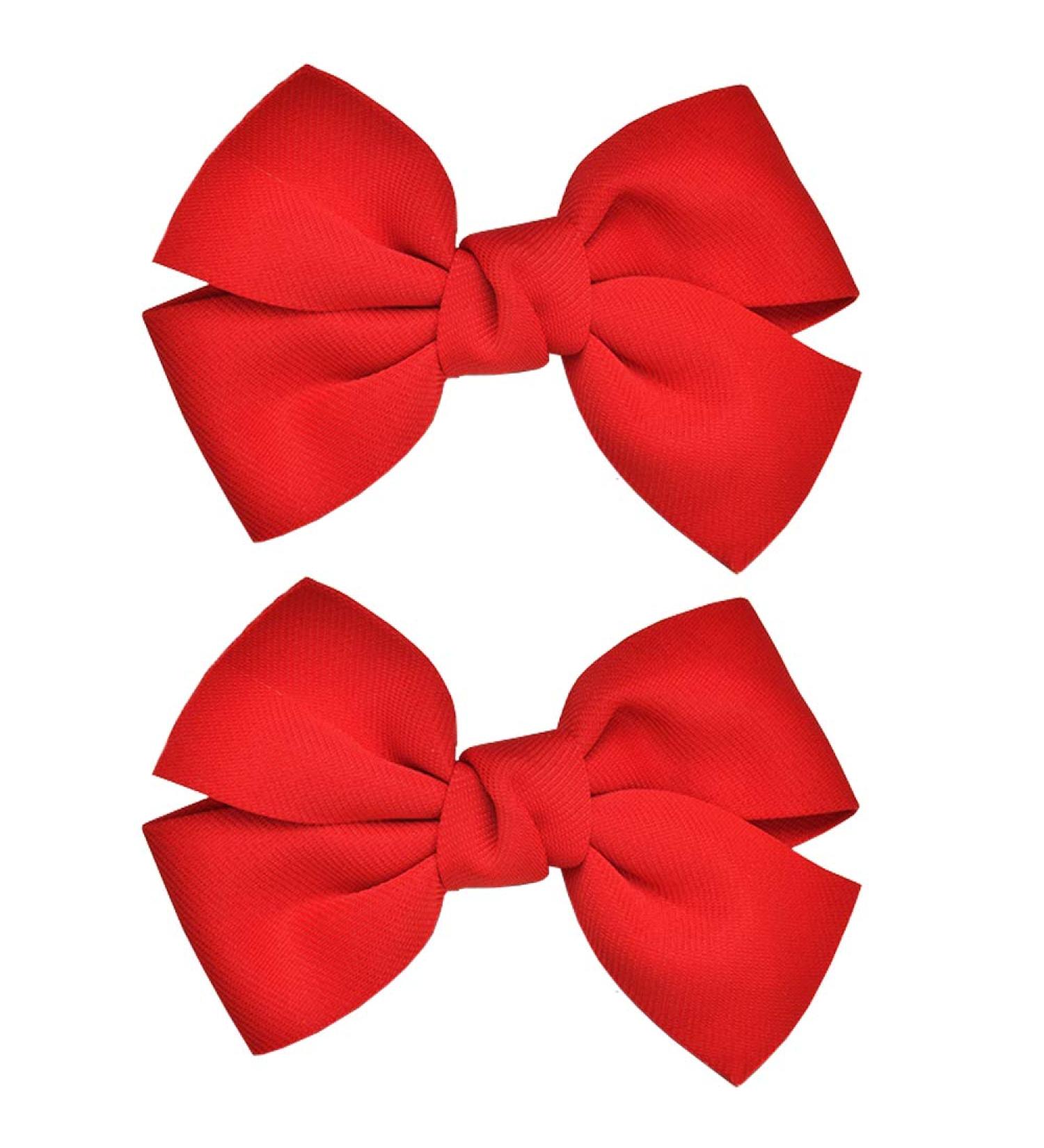 Christmas Bow Hair Clips - 2 Pack Red Bowknot Barrettes for Women, Girls, Kids | Handmade Hair Accessories for Party Decoration and Cosplay Costume - Buy Online on SooperMarket.com