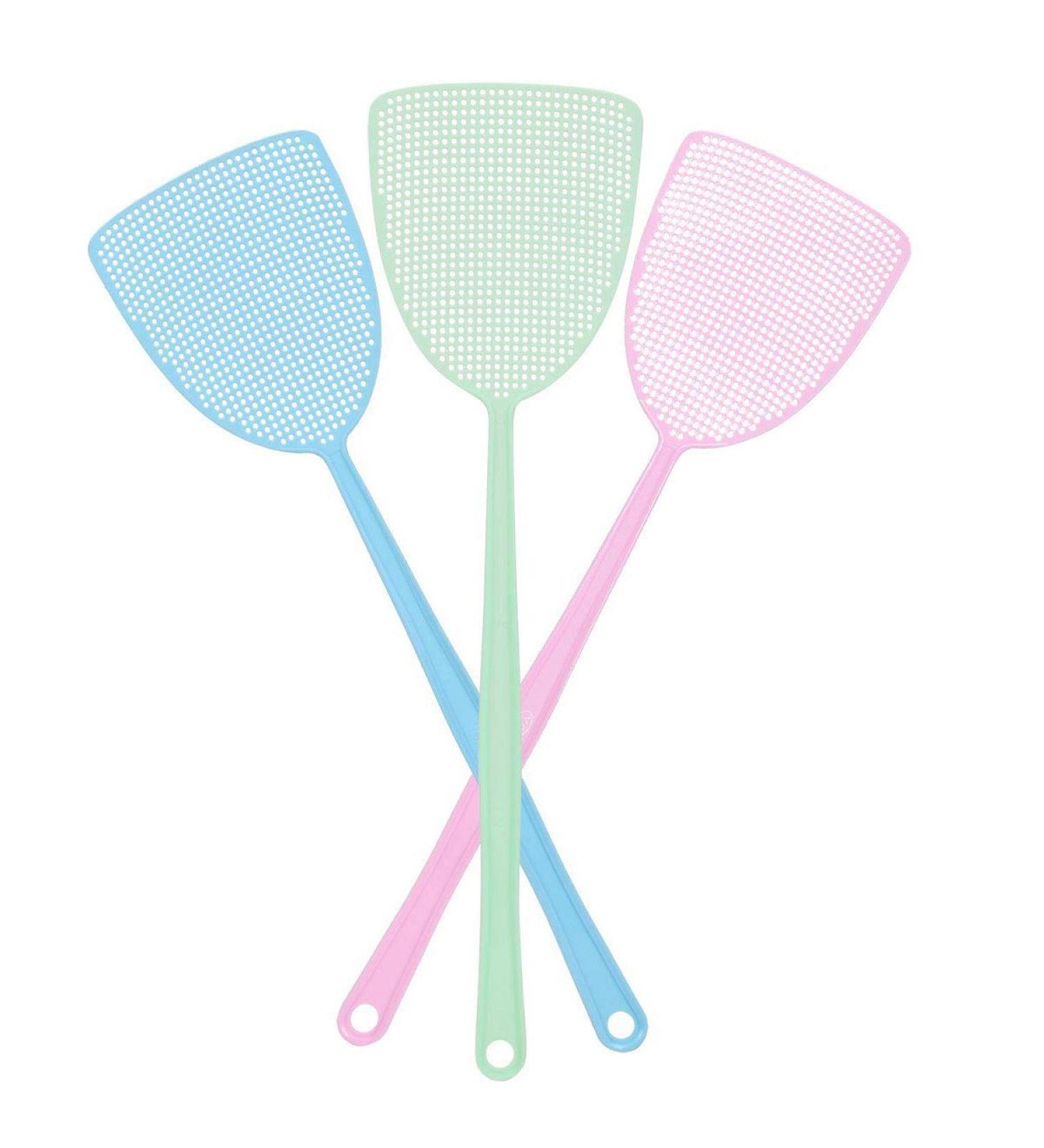 Strong and Flexible Manual Fly Swatter Set - 3 Pack Assorted Colors for Effective Pest Control - Buy Online on SooperMarket.com