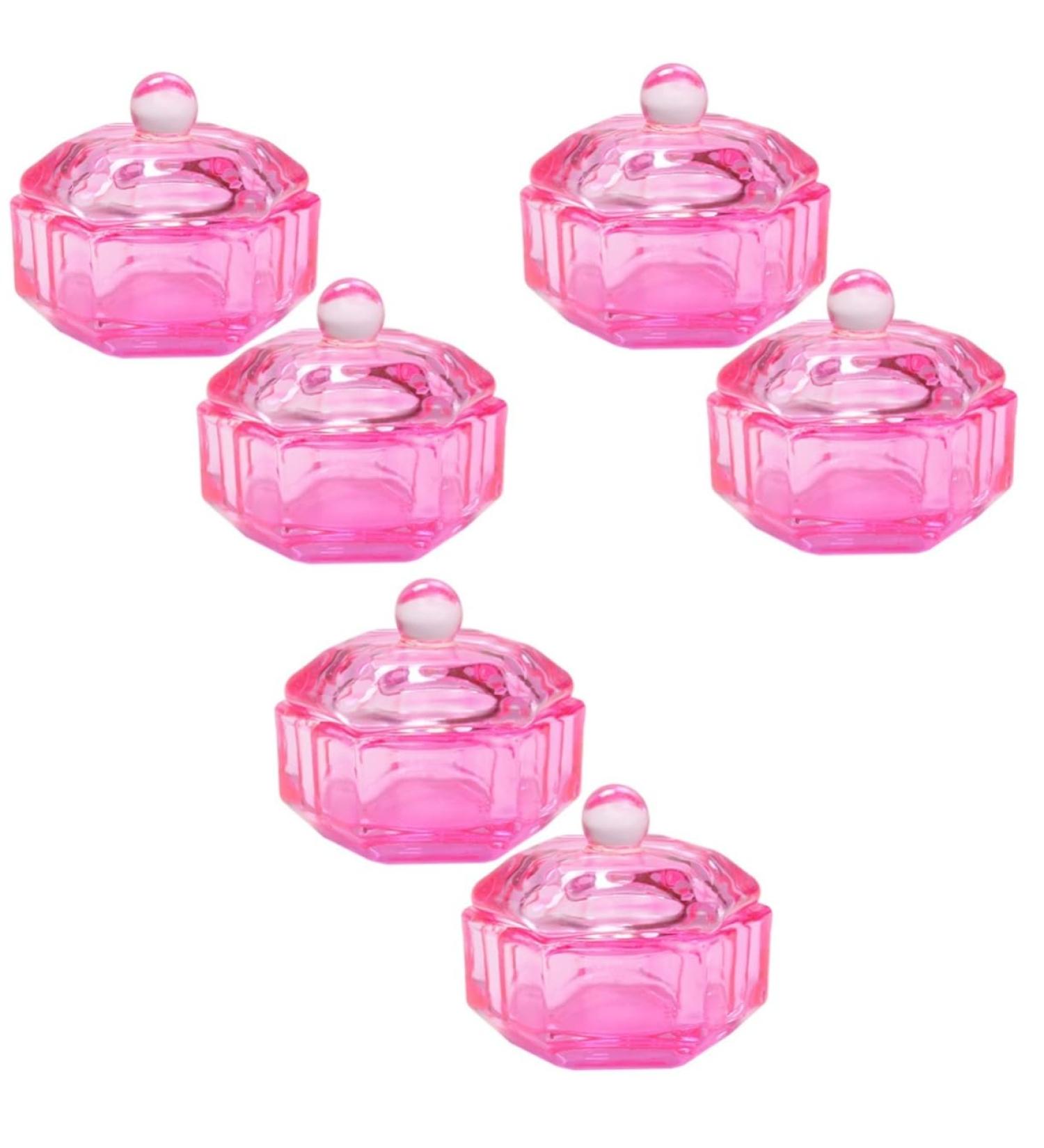FRCOLOR 6 Pcs Drill Bits for Nails Nail Cleaner Acrylic Liquid Holder Dappen Dish Novelty Toilet Paper Cuticle Bit for Nail Drill Monomer Dish with Lid Glass Pink With Cover Nail Supplies 4.3x4.3cmx3pcs Pinkx3pcs - Buy Online on SooperMarket.com