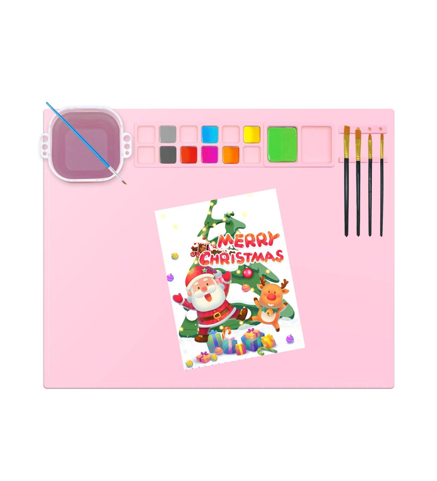 Non-Stick Silicone Painting Mat for Resin Casting and DIY Creations - 20x16 Inch Craft Mat with Cleaning Cup - Perfect for Art, Handmade Projects and Mold Making - Buy Online on SooperMarket.com