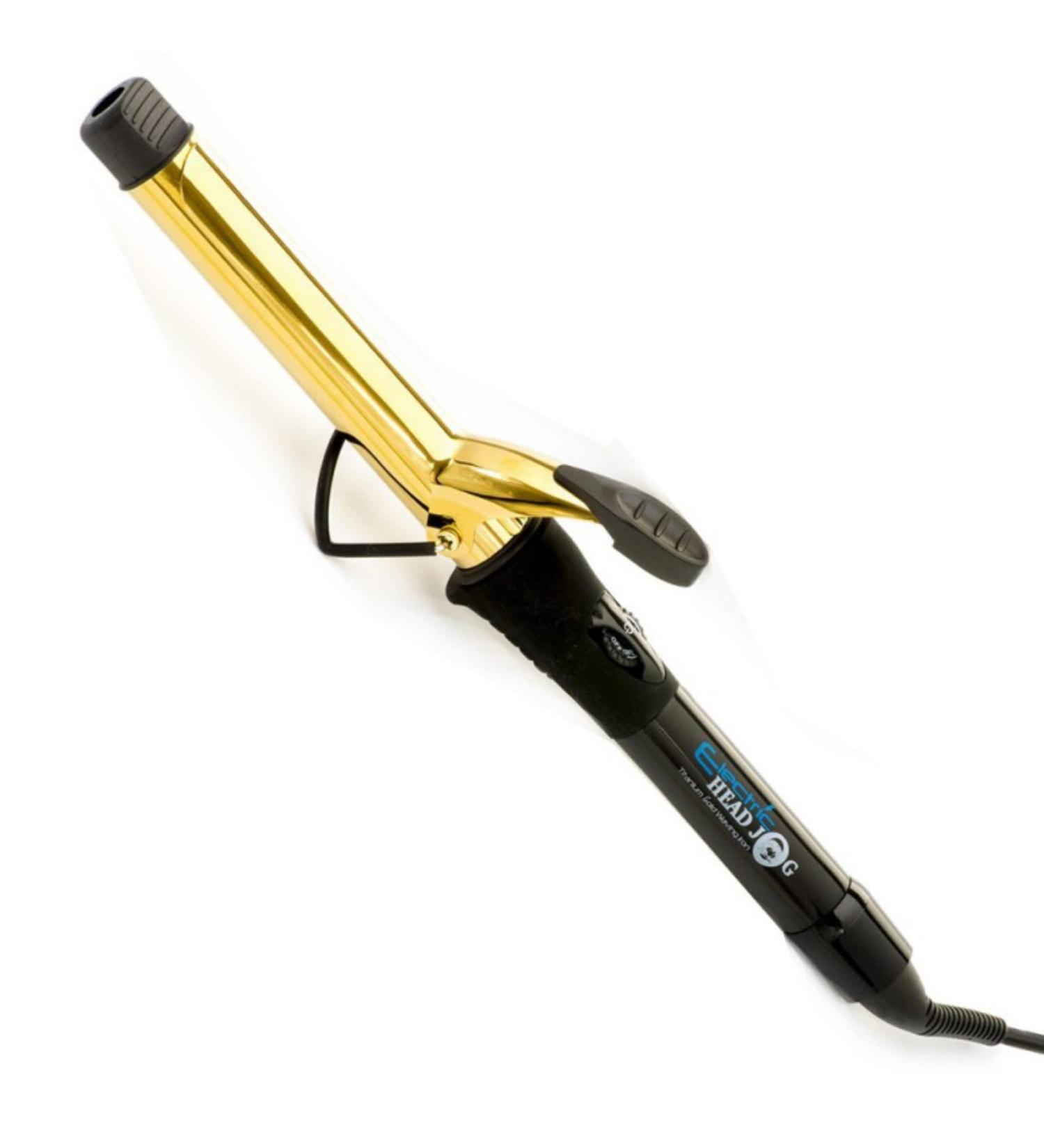 Electric Head Jog 25mm Titanium Gold Waving Iron. Hot Curling Wand with Variable Temperature. Ionic Charge Curler for Shine Soft & Healthy Hair. Curl Tongs with Cool Tips for Easy Styling. (25mm)