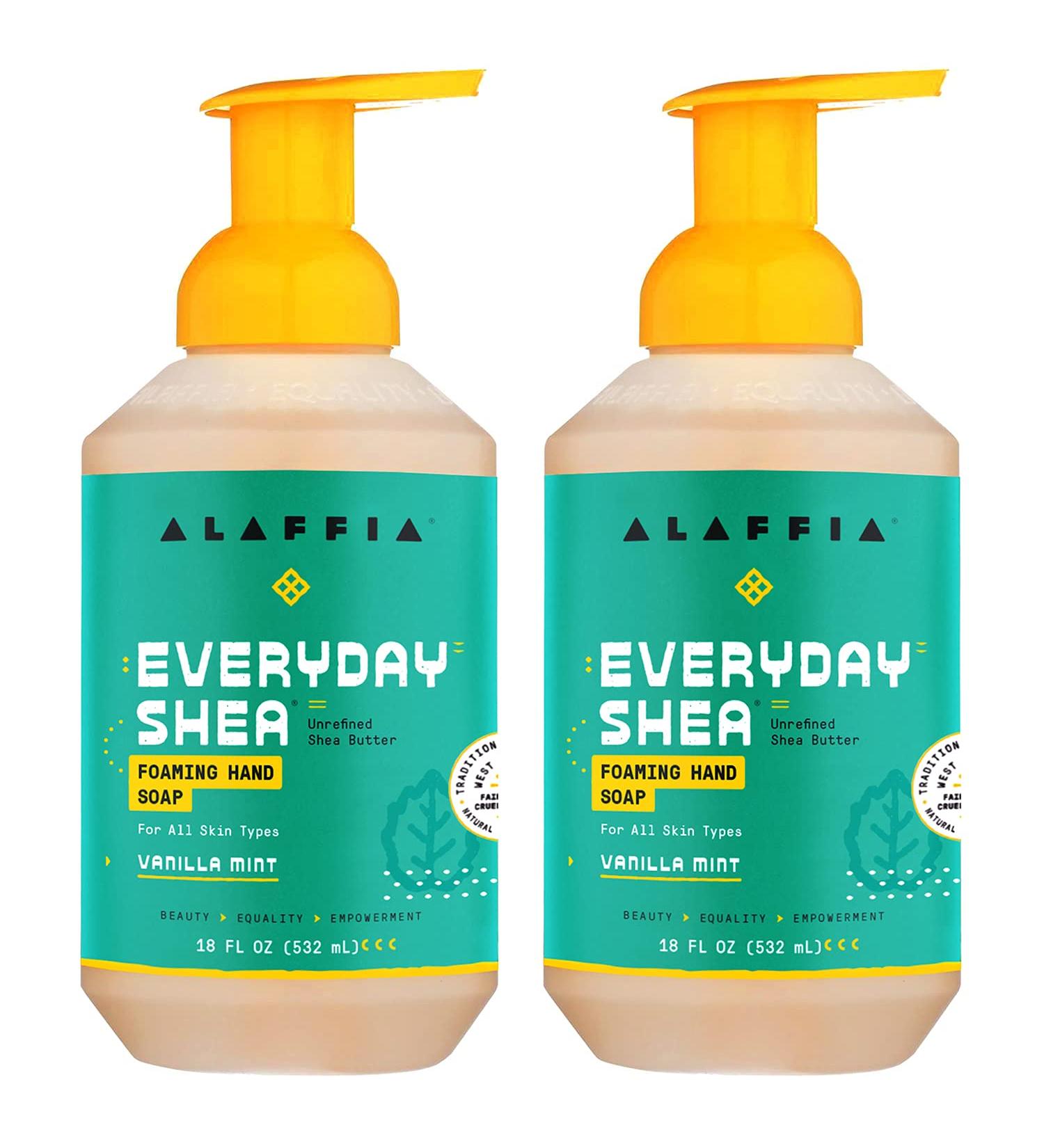 Alaffia EveryDay Shea Foaming Hand Soap - 2 Pack Vanilla Mint 18 Fl Oz - Cruelty Free, Paraben & Sulfate Free, Vegan Formula with Fair Trade Shea Butter for Cleansed, Moisturized & Refreshed Hands - Buy Online on SooperMarket.com