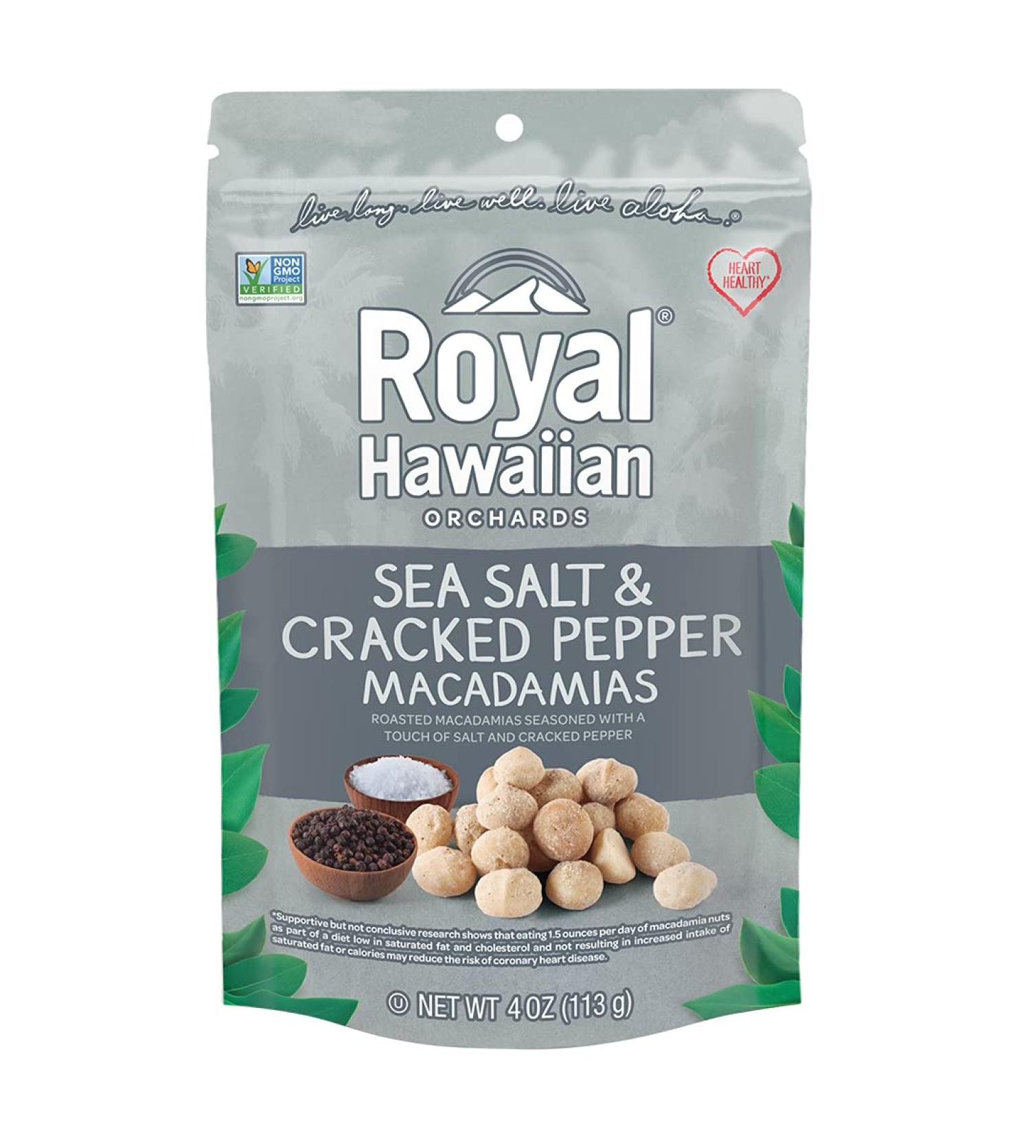 Royal Hawaiian Orchards Sea Salt & Cracked Pepper Macadamia Nuts  4 Oz - Buy Online on SooperMarket.com